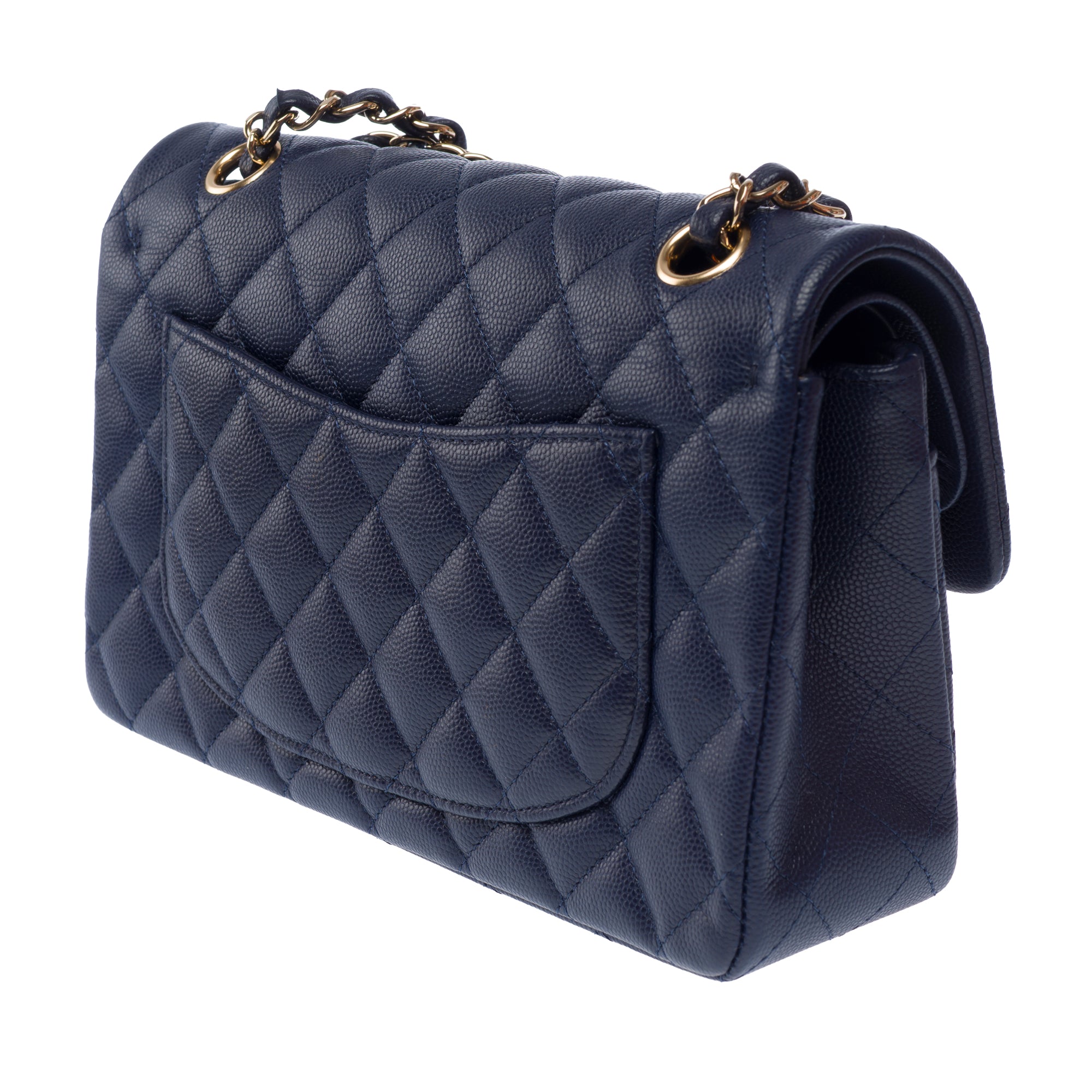 Sac CHANEL Timeless/Classique en Cuir Bleu Marine - 103554