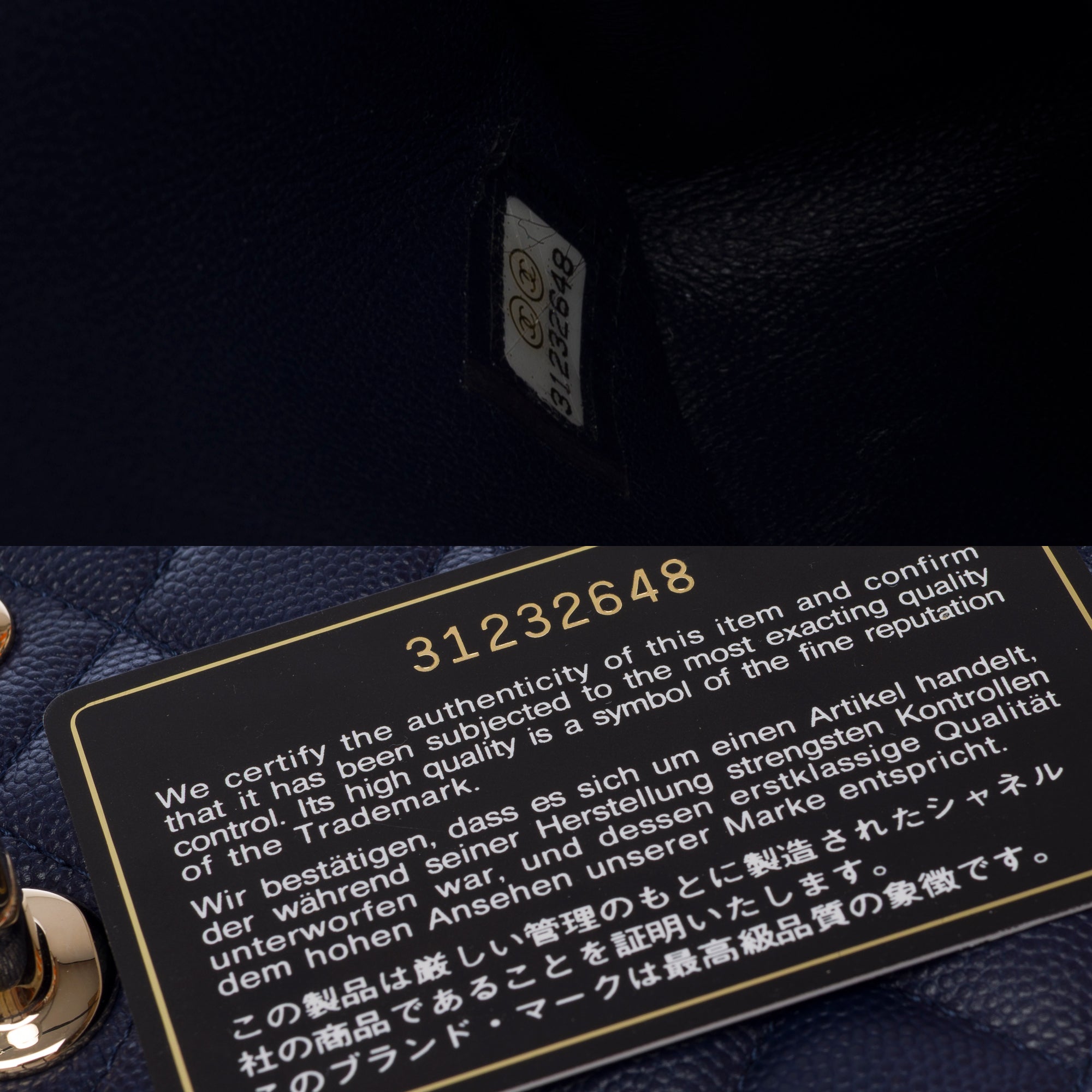Sac CHANEL Timeless/Classique en Cuir Bleu Marine - 103554