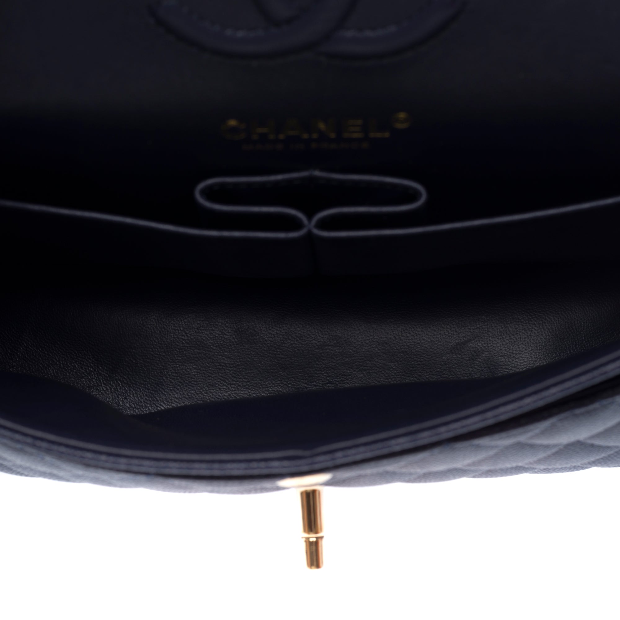 Sac CHANEL Timeless/Classique en Cuir Bleu Marine - 103554