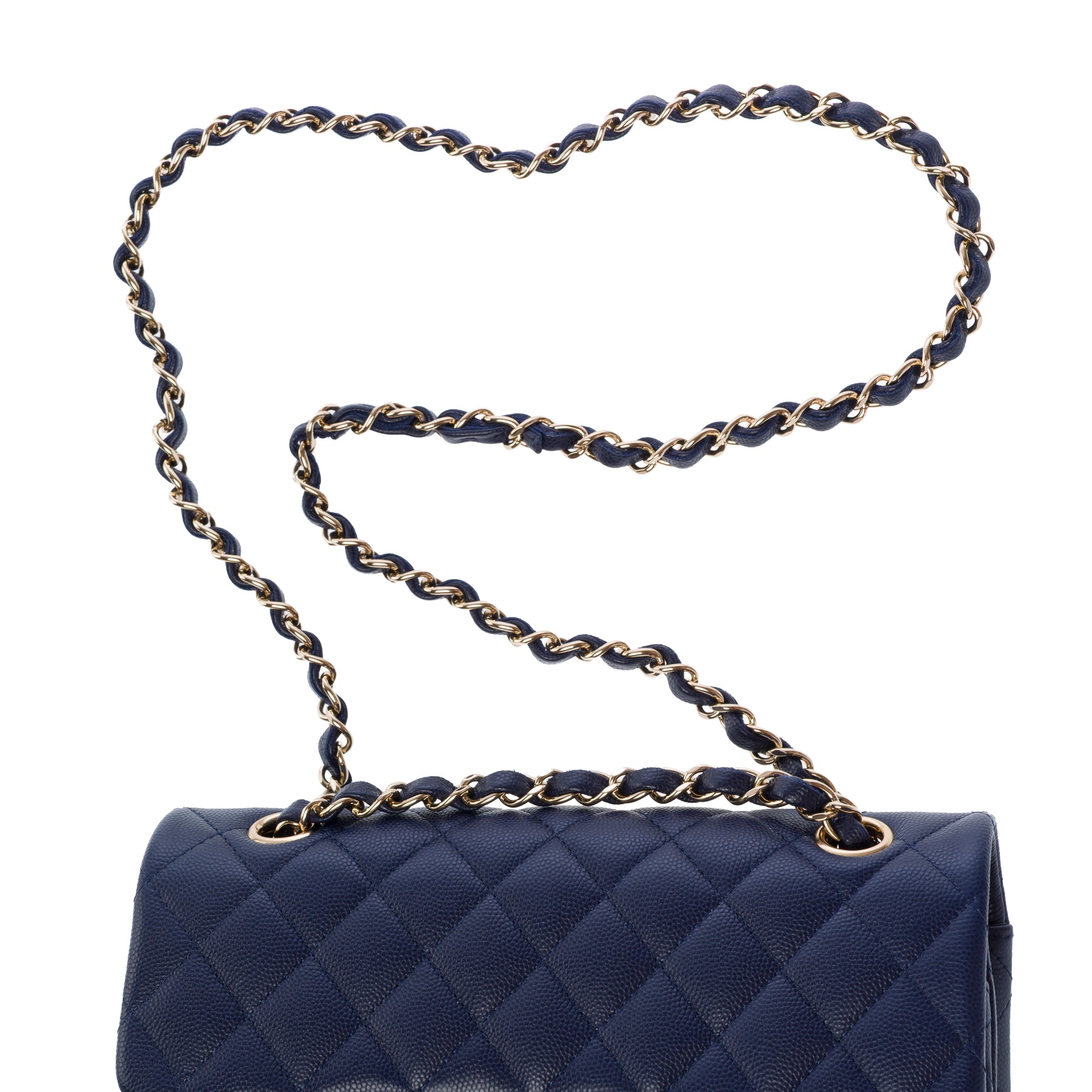 Sac CHANEL Timeless/Classique en Cuir Bleu Marine - 103554