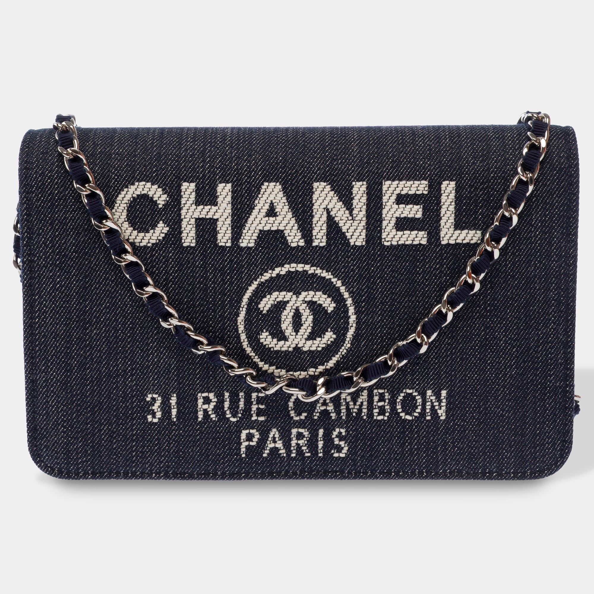 Sac CHANEL Wallet on Chain en Denim Bleu Marine - 103561
