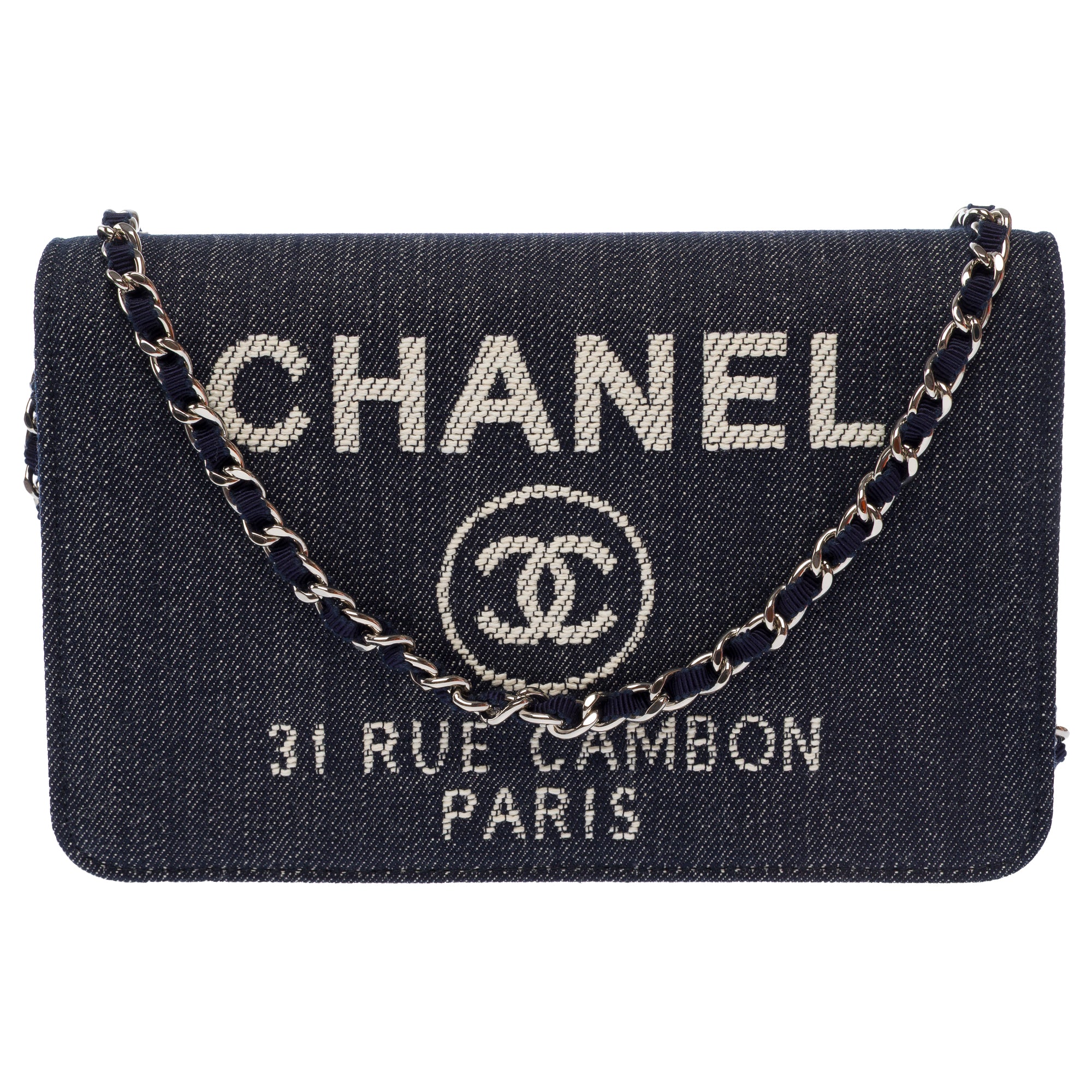 Sac CHANEL Wallet on Chain en Denim Bleu Marine - 103561