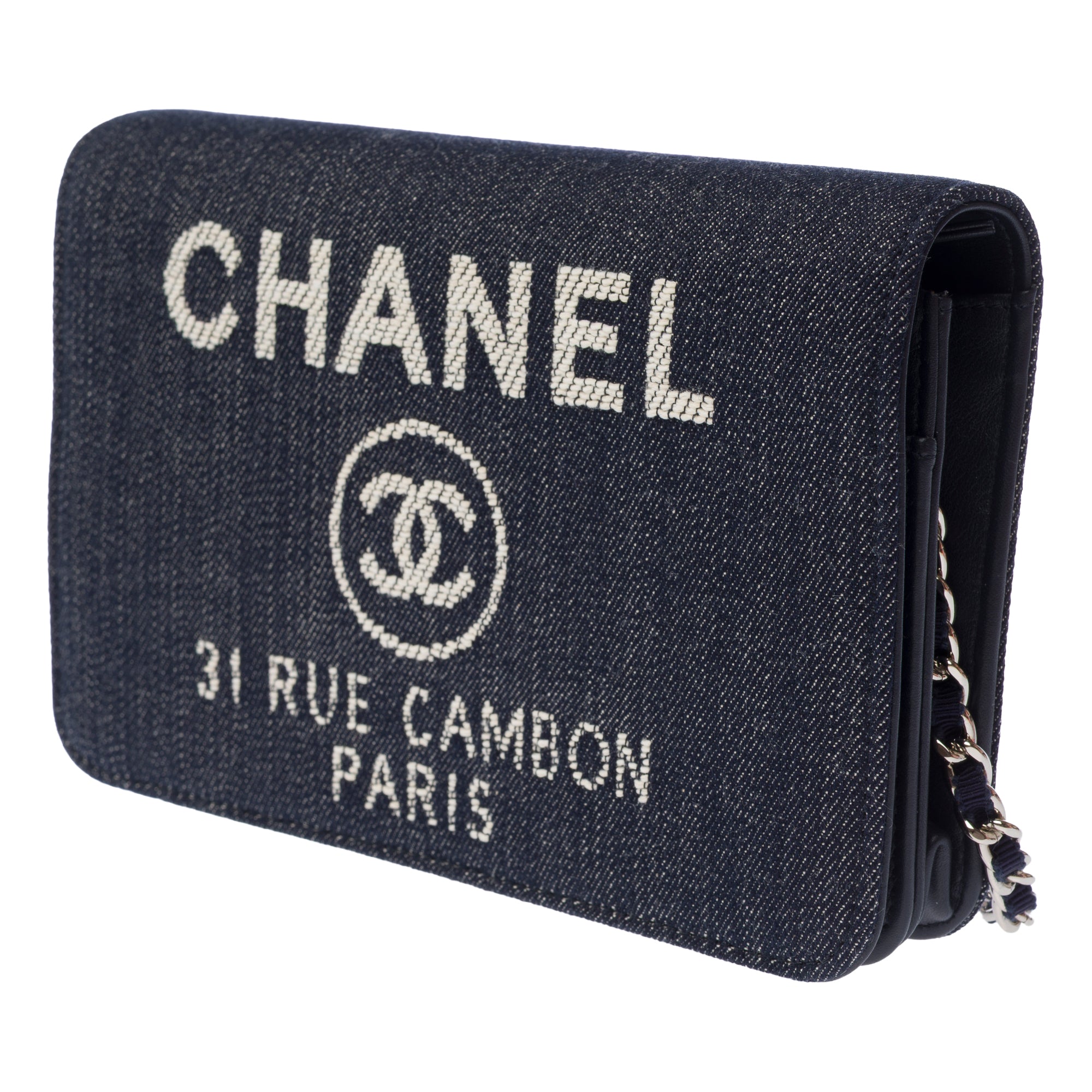 Sac CHANEL Wallet on Chain en Denim Bleu Marine - 103561