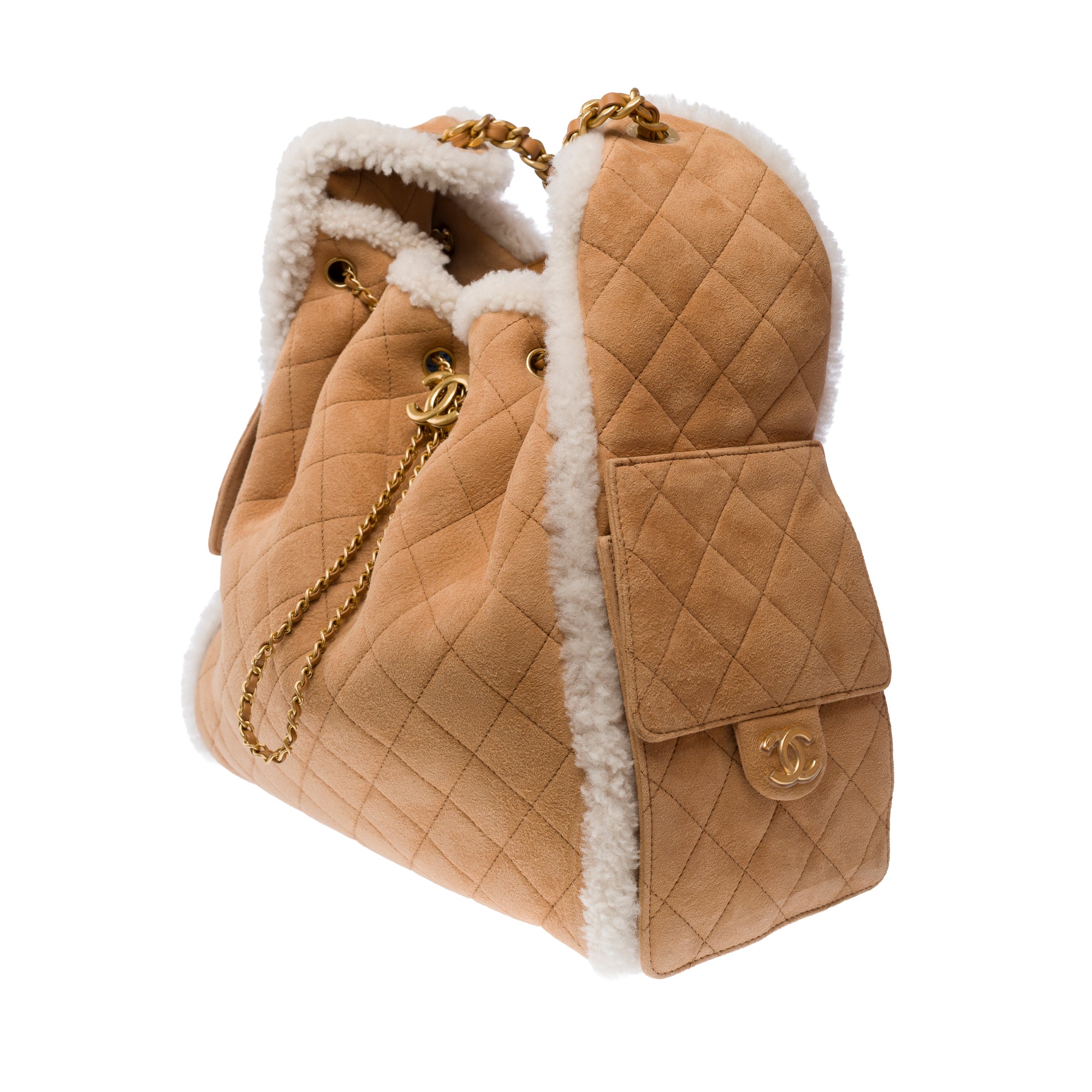 Sac CHANEL en Suède Beige - 103532