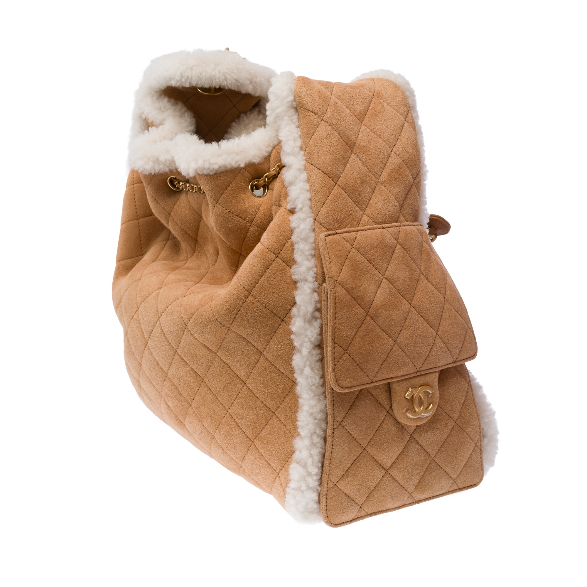 Sac CHANEL en Suède Beige - 103532