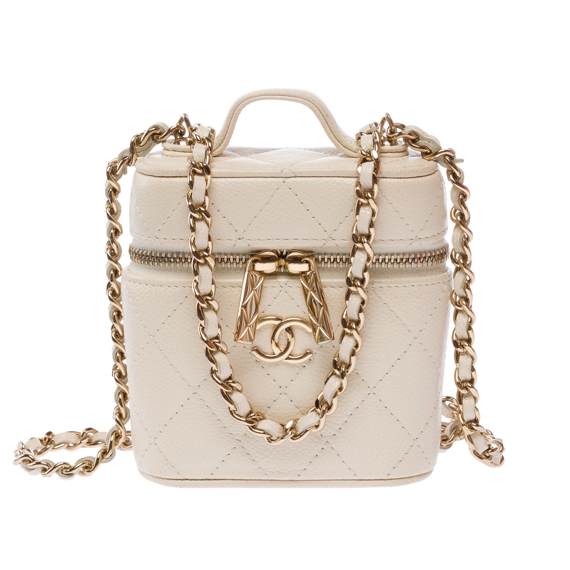 Sac CHANEL Vanity en Cuir Blanc - 103565