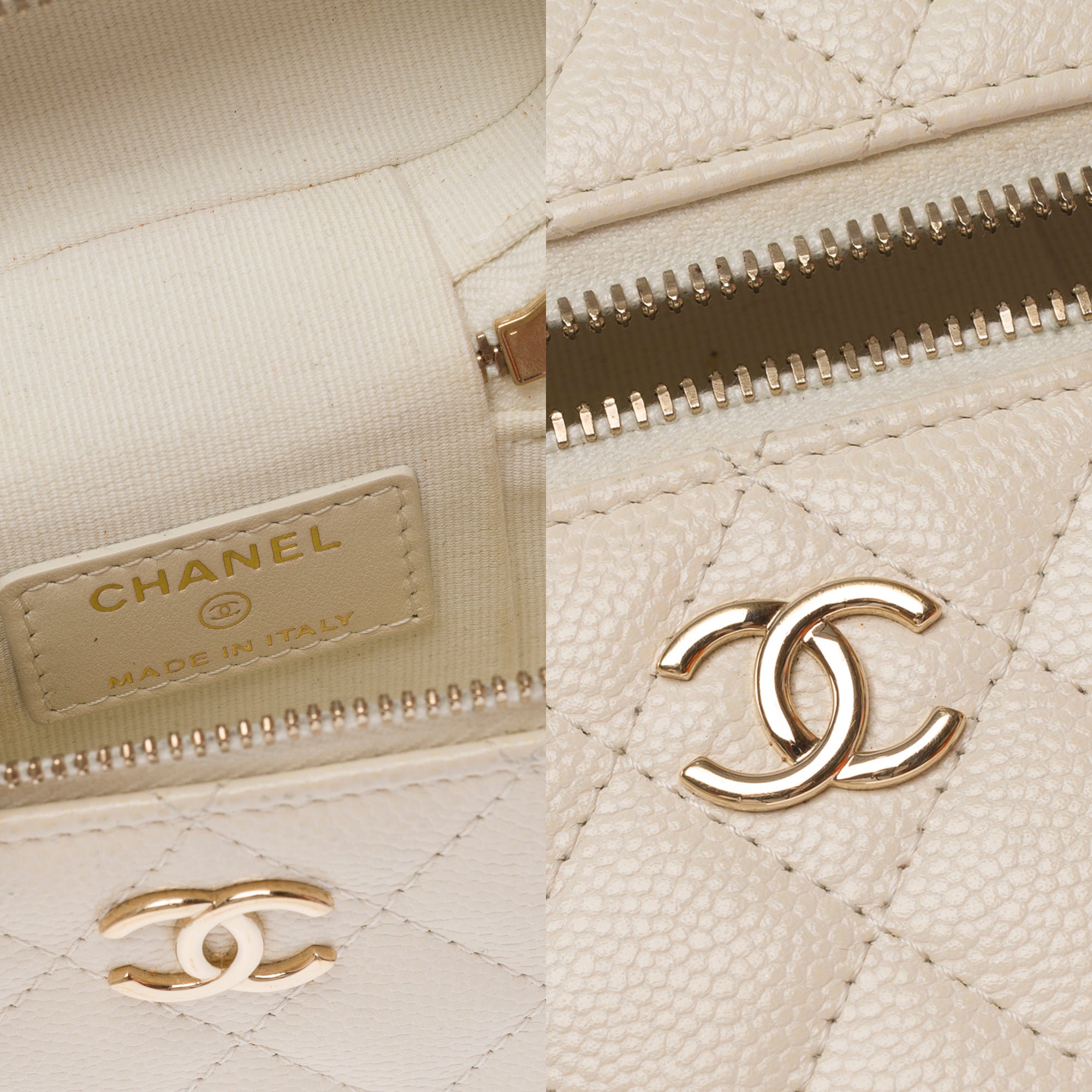 Sac CHANEL Vanity en Cuir Blanc - 103565