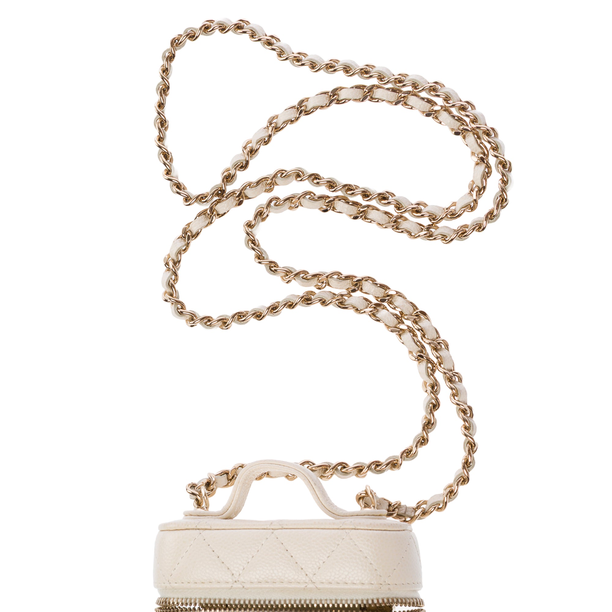 Sac CHANEL Vanity en Cuir Blanc - 103565