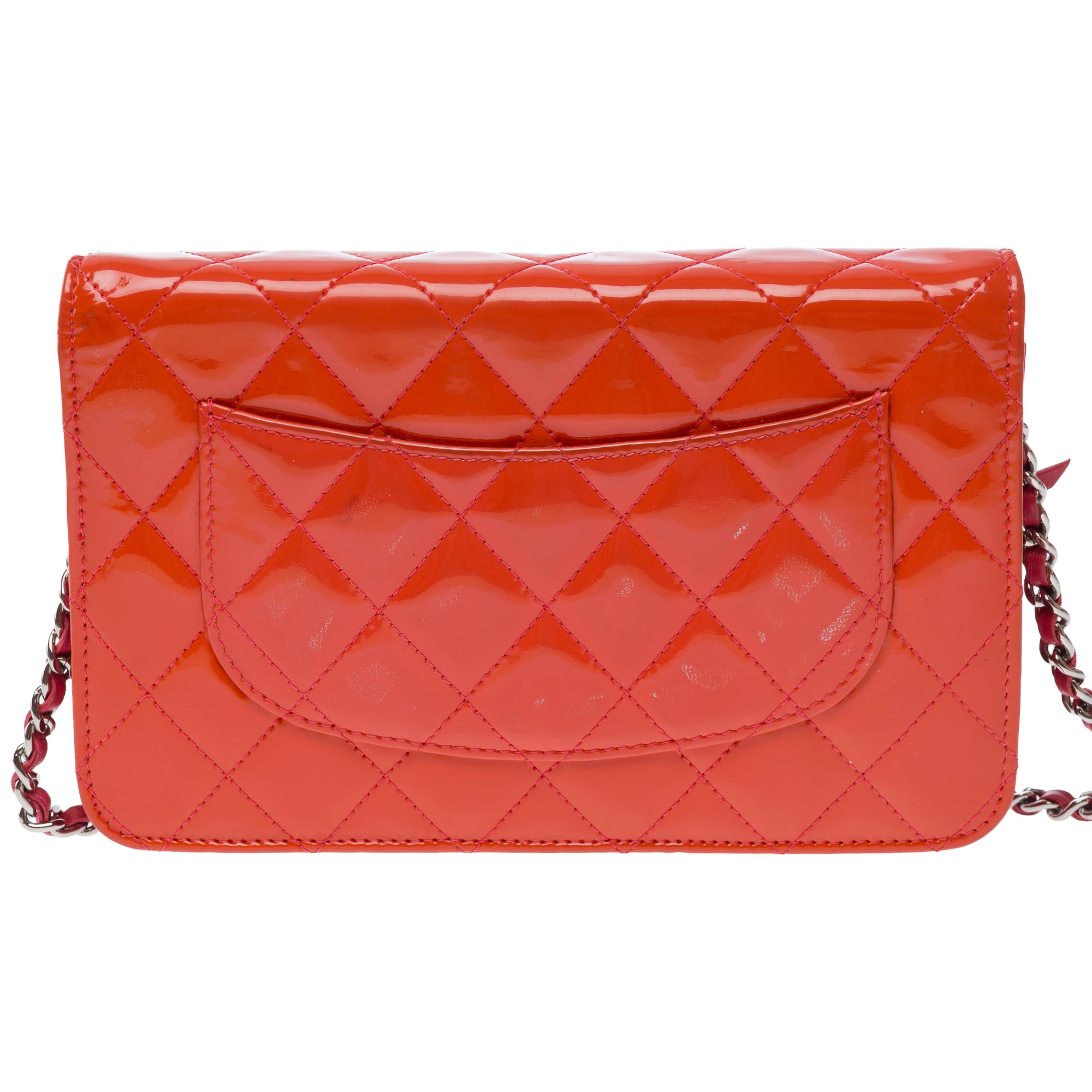 Sac CHANEL Wallet on Chain en Cuir Orange - 103541