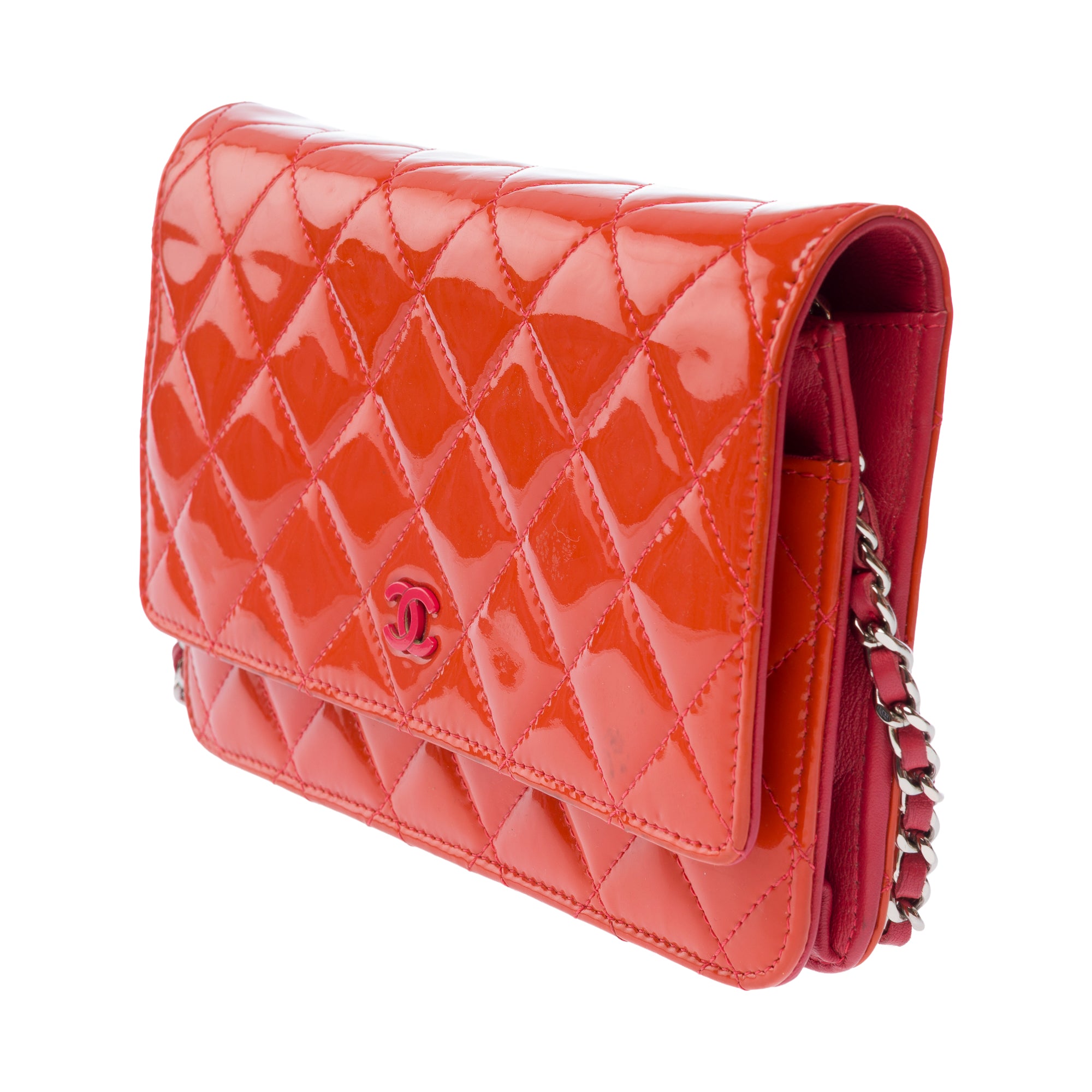 Sac CHANEL Wallet on Chain en Cuir Orange - 103541