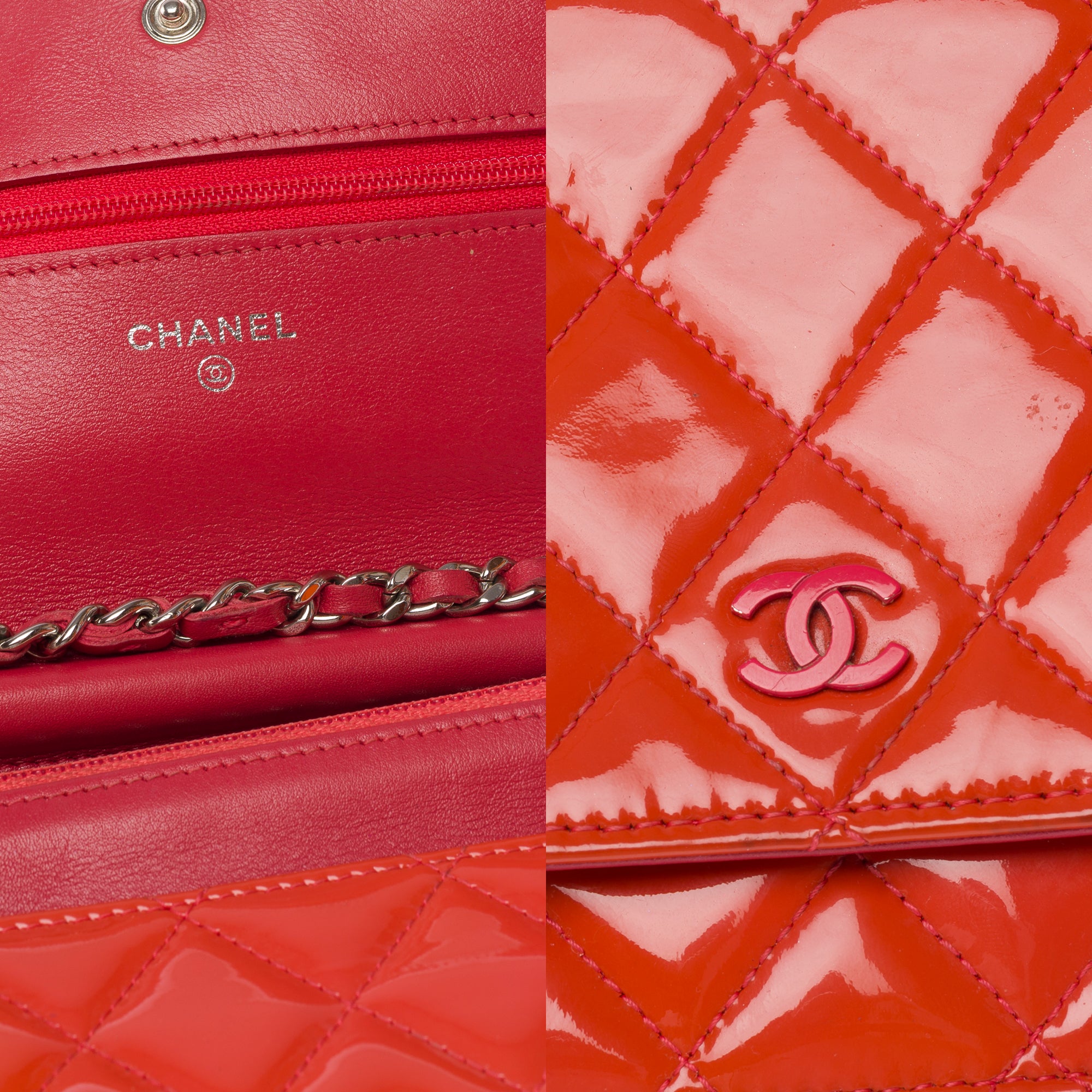 Sac CHANEL Wallet on Chain en Cuir Orange - 103541