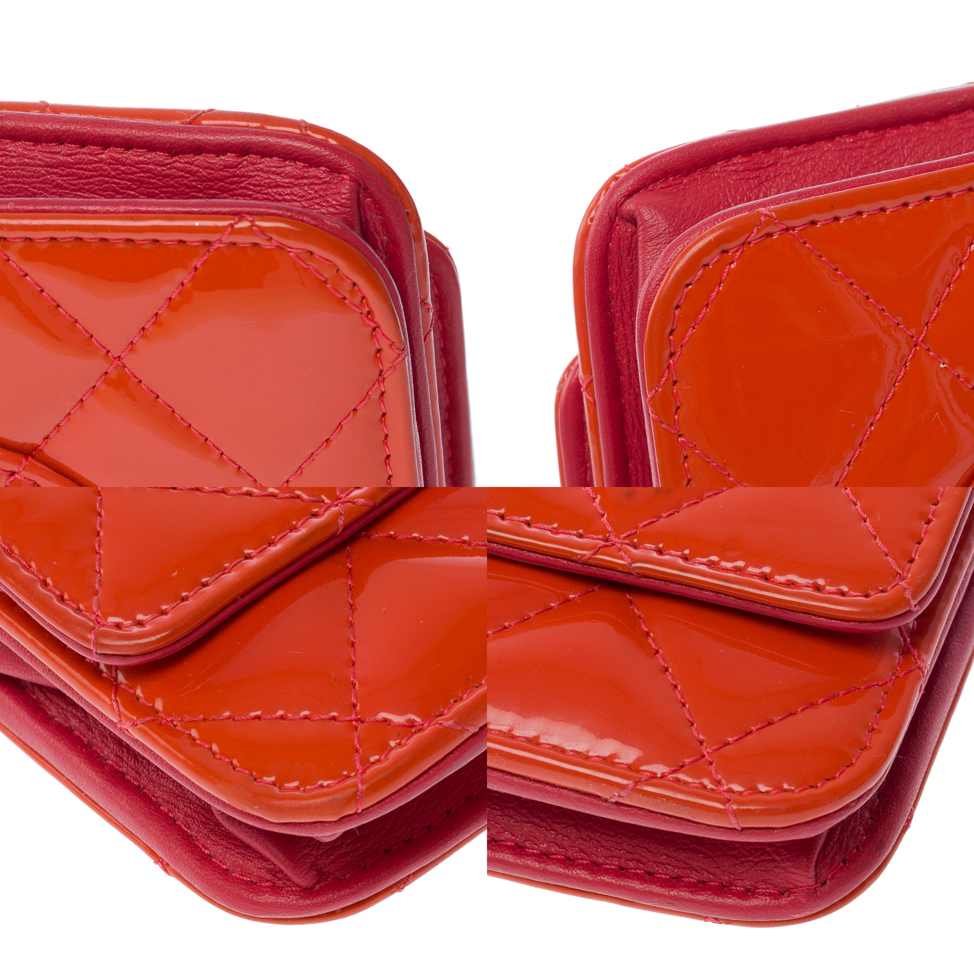 Sac CHANEL Wallet on Chain en Cuir Orange - 103541
