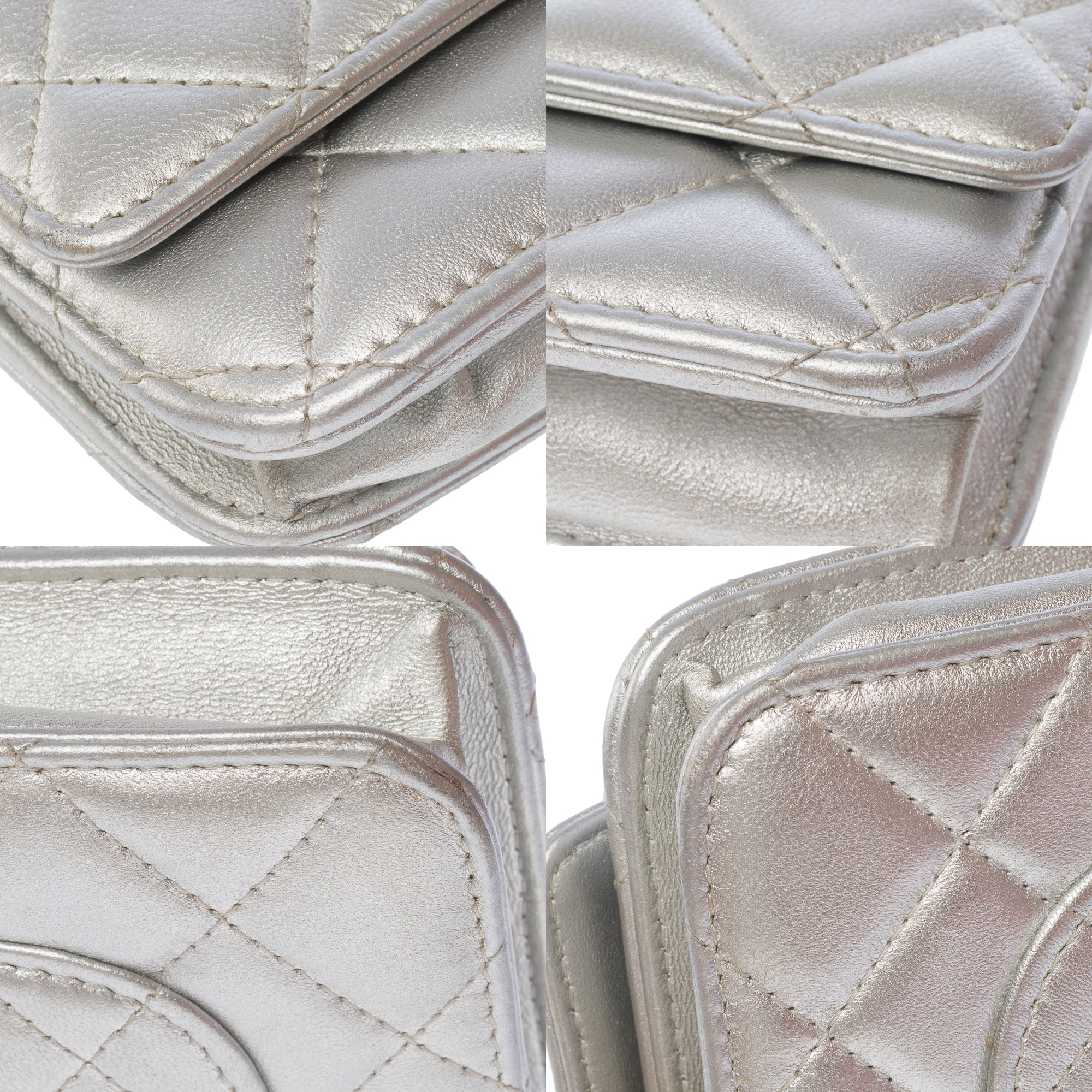 Sac CHANEL Wallet on Chain en Cuir Argent - 103566