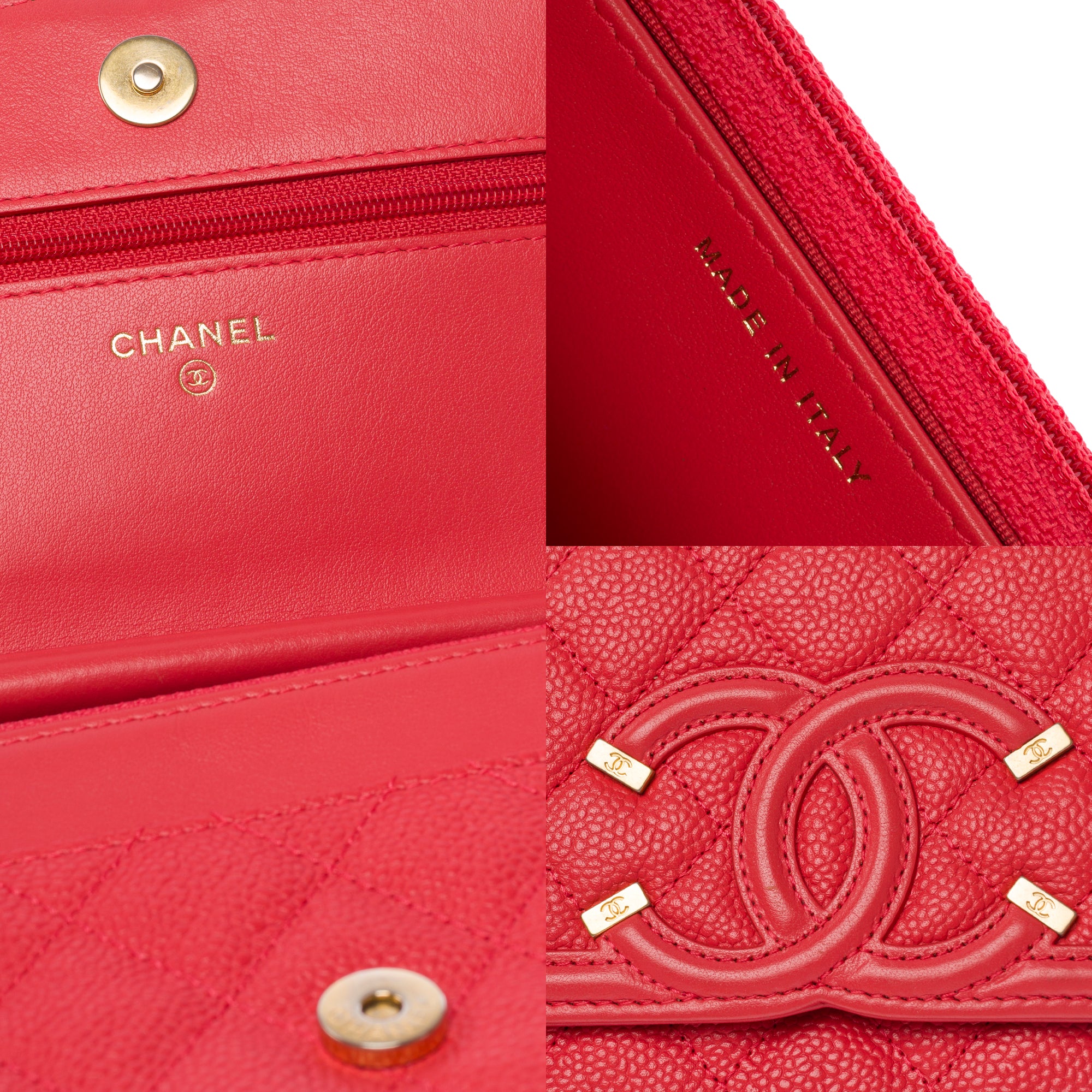 Sac CHANEL Wallet on Chain en Cuir Rouge - 103564