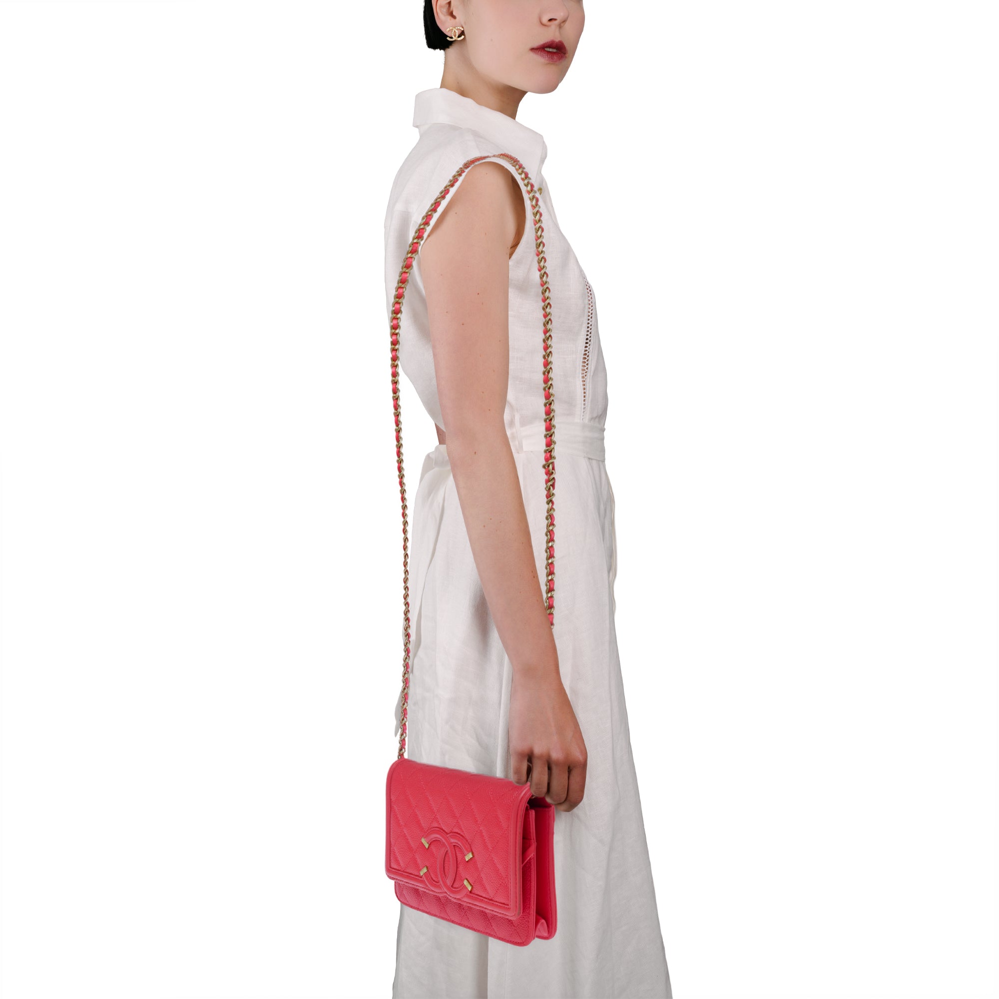 Sac CHANEL Wallet on Chain en Cuir Rouge - 103564