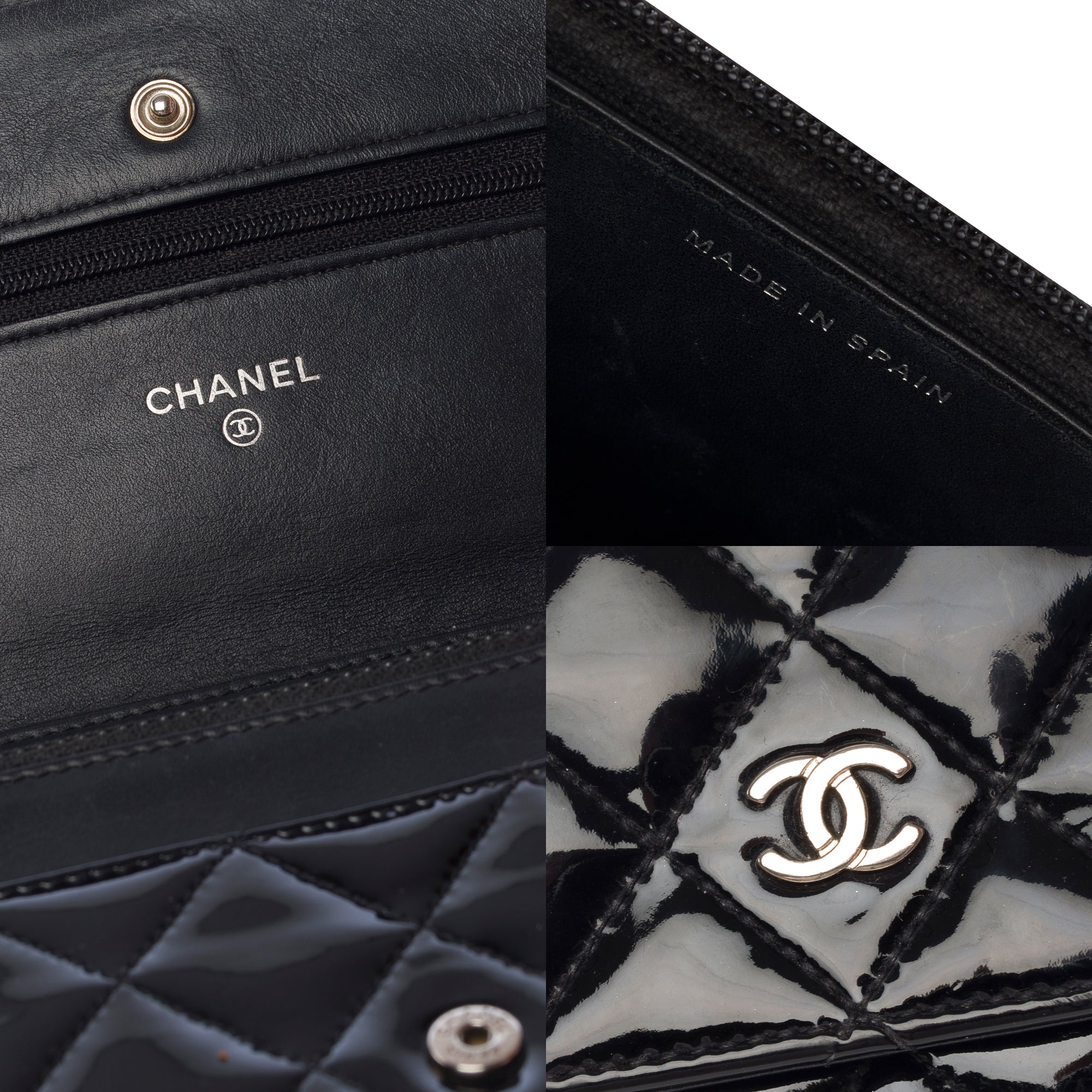 Sac CHANEL Wallet on Chain en Cuir Noir - 103550