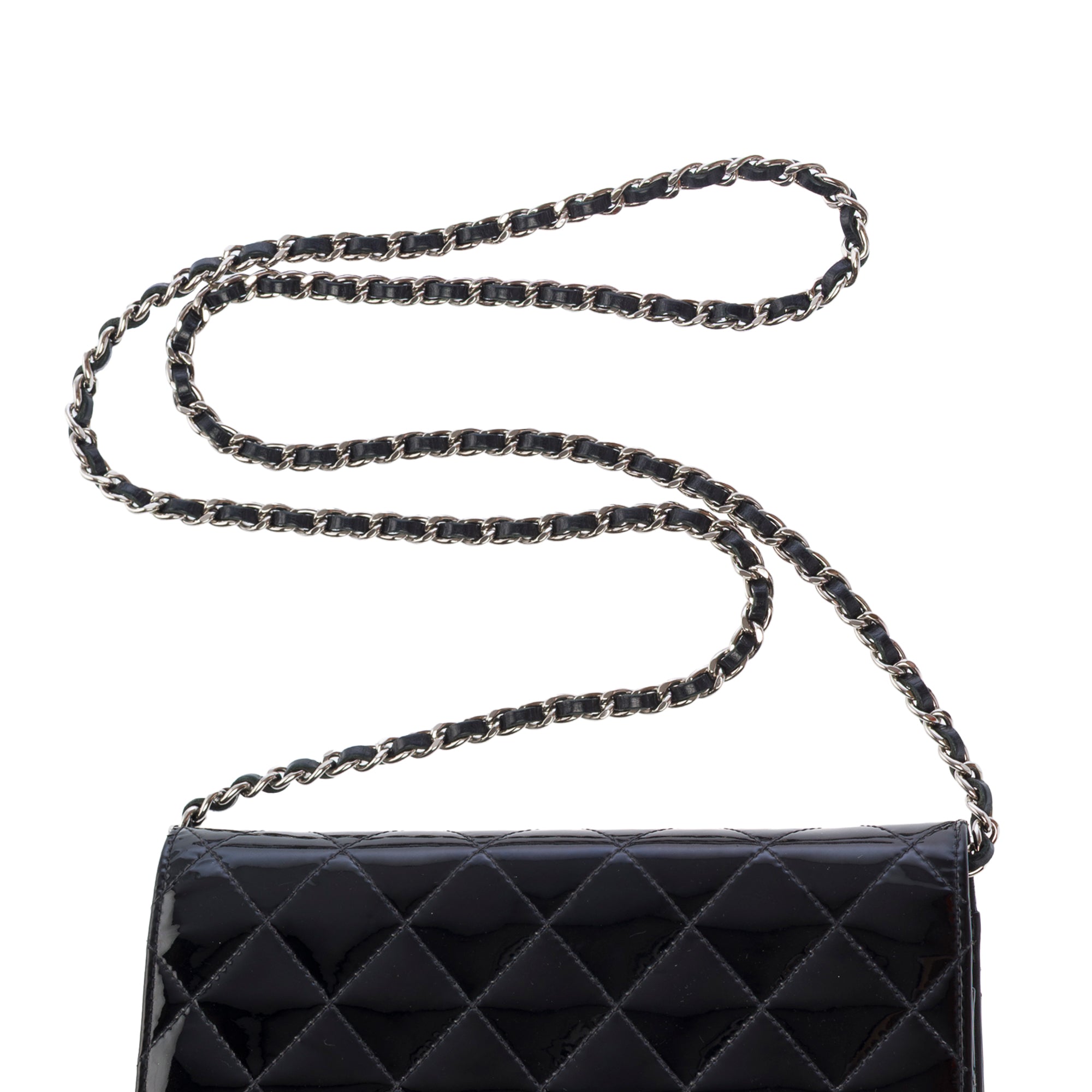 Sac CHANEL Wallet on Chain en Cuir Noir - 103550