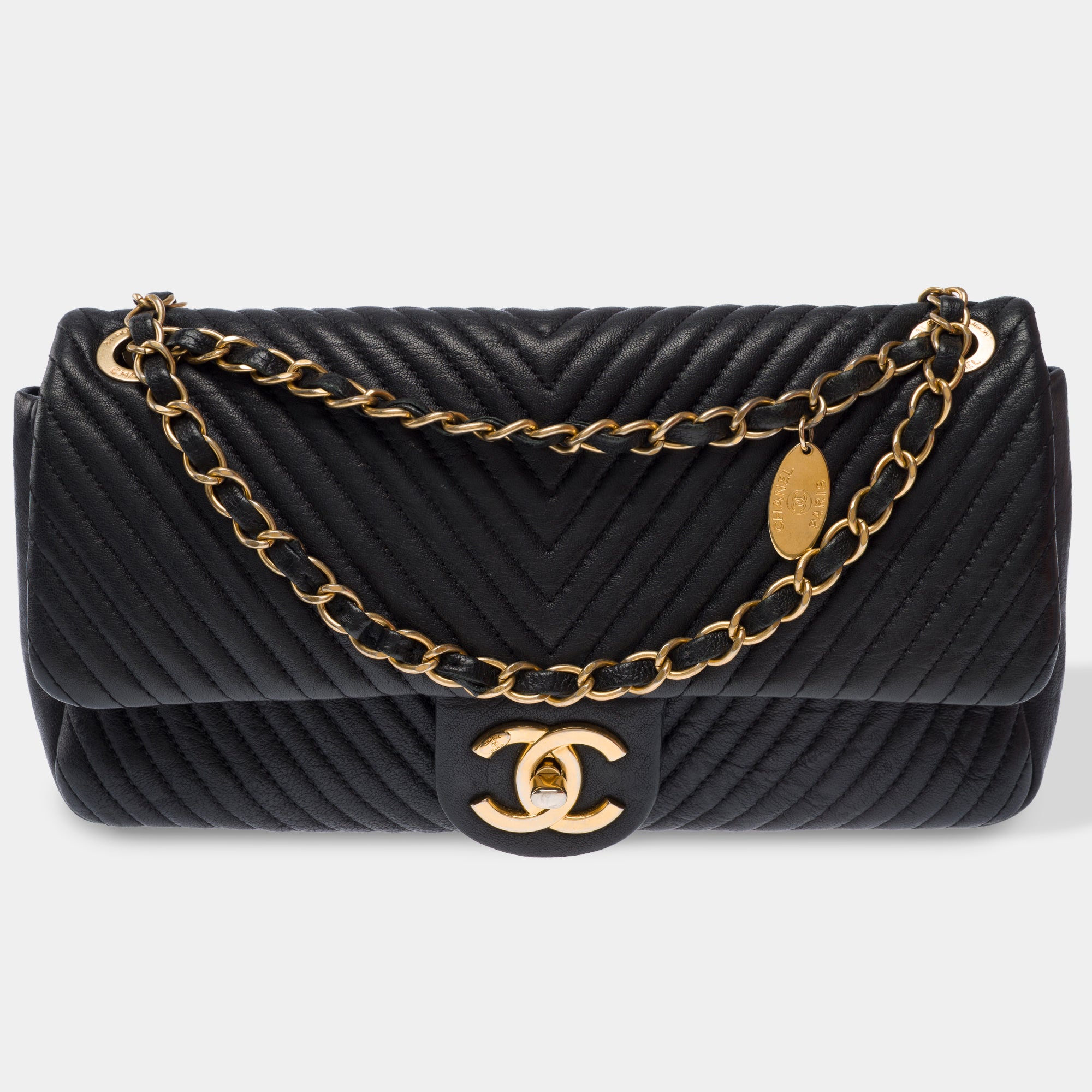 Sac CHANEL Timeless/Classique en Cuir Noir - 103574