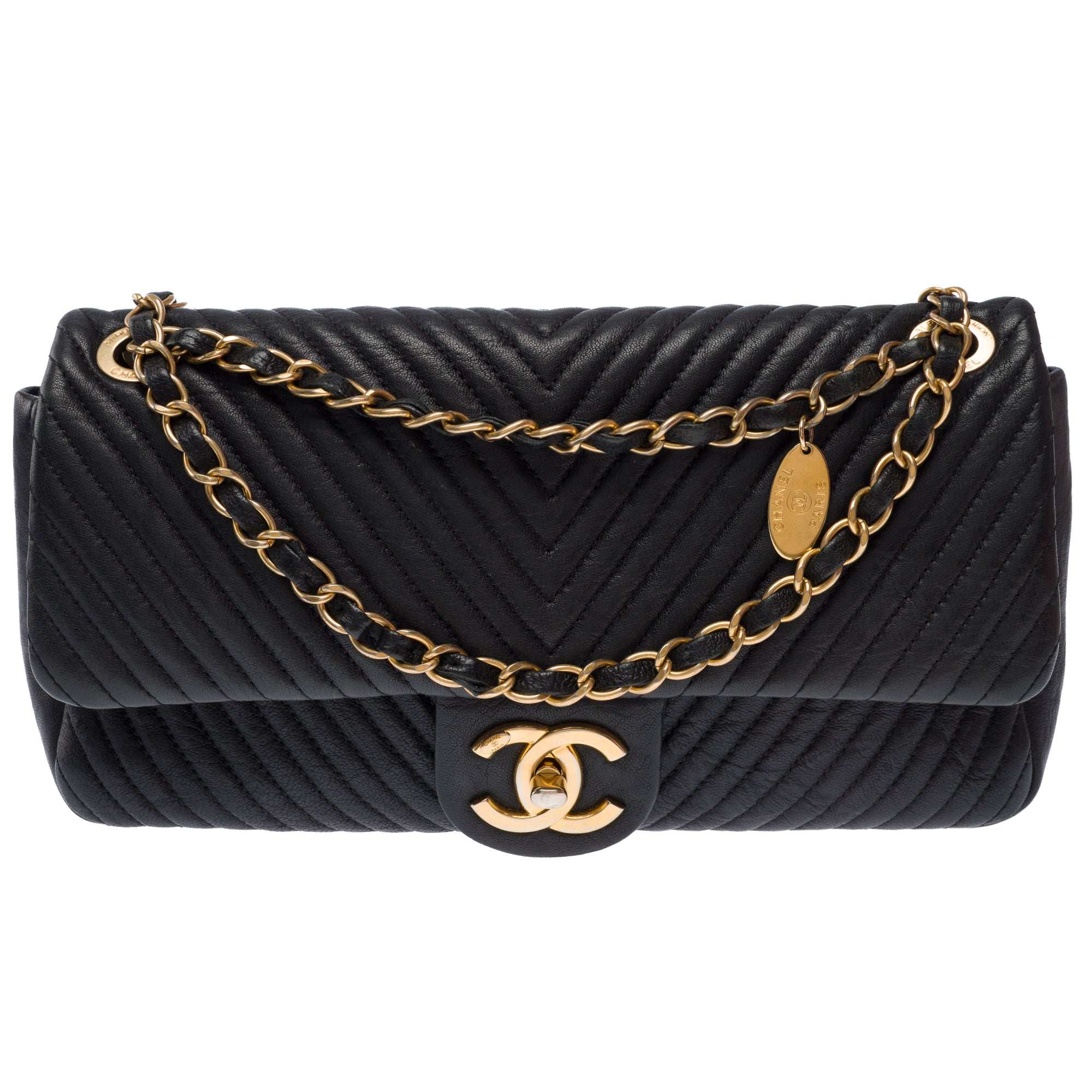 Sac CHANEL Timeless/Classique en Cuir Noir - 103574