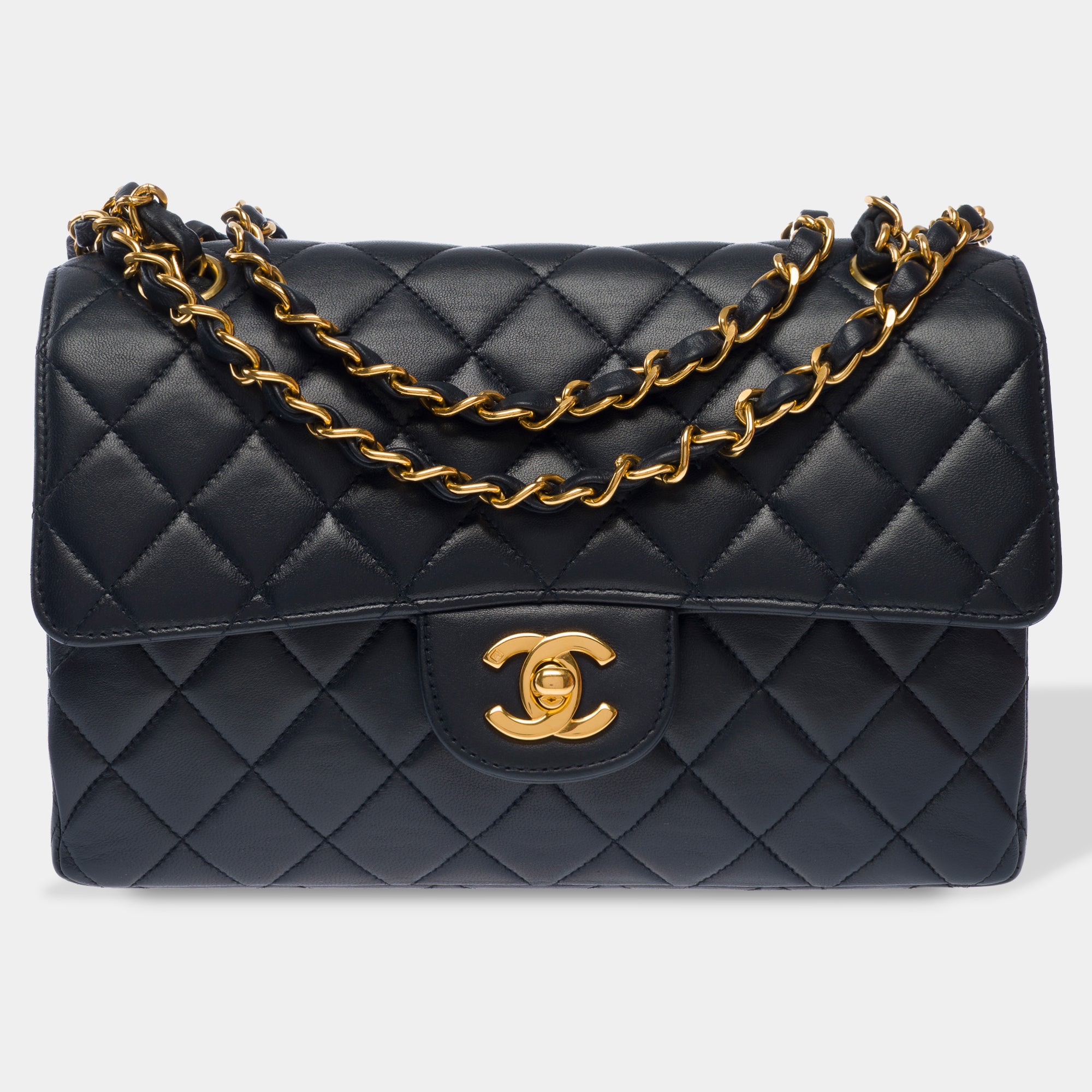 Sac CHANEL Timeless/Classique en Cuir Bleu Marine - 103529