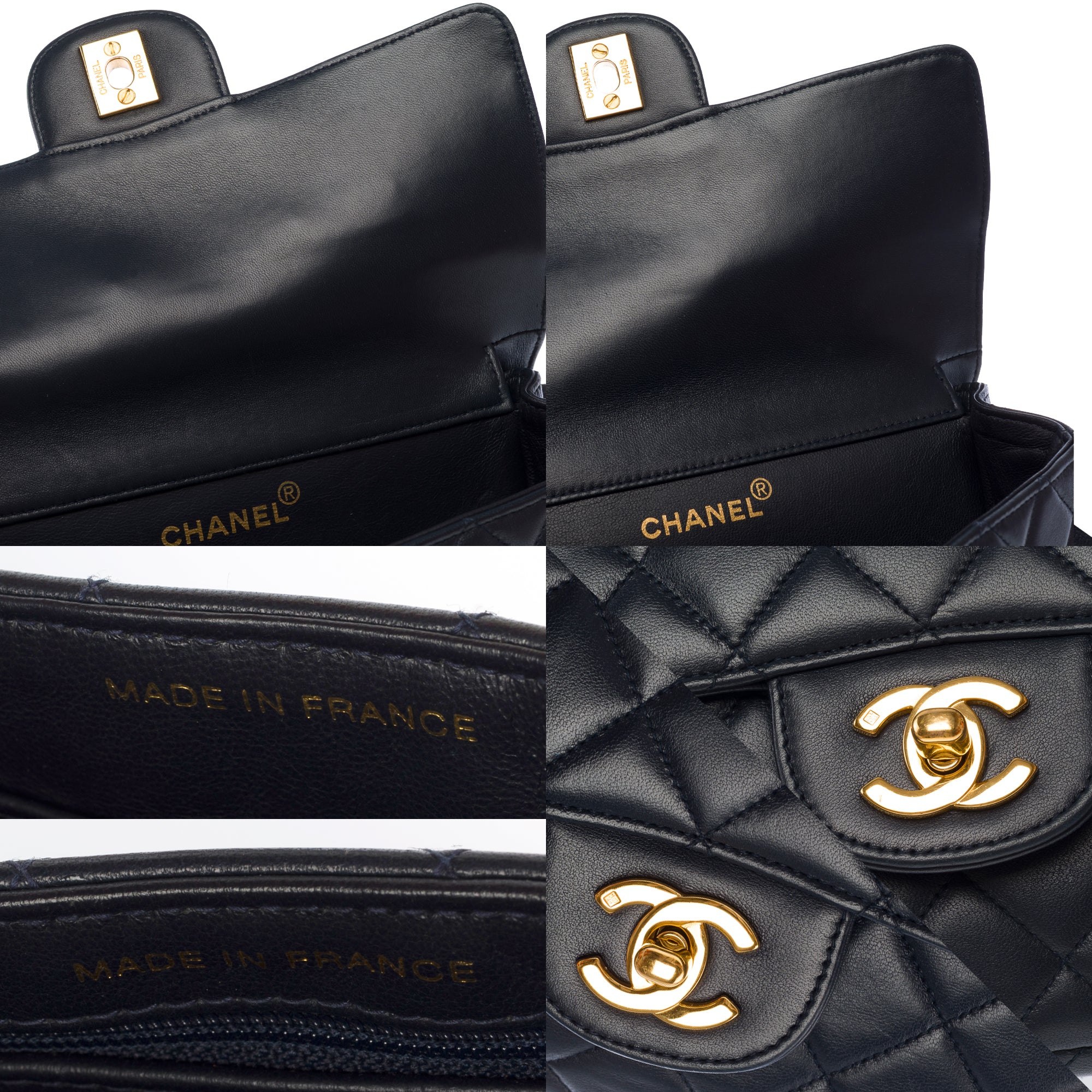 Sac CHANEL Timeless/Classique en Cuir Bleu Marine - 103529