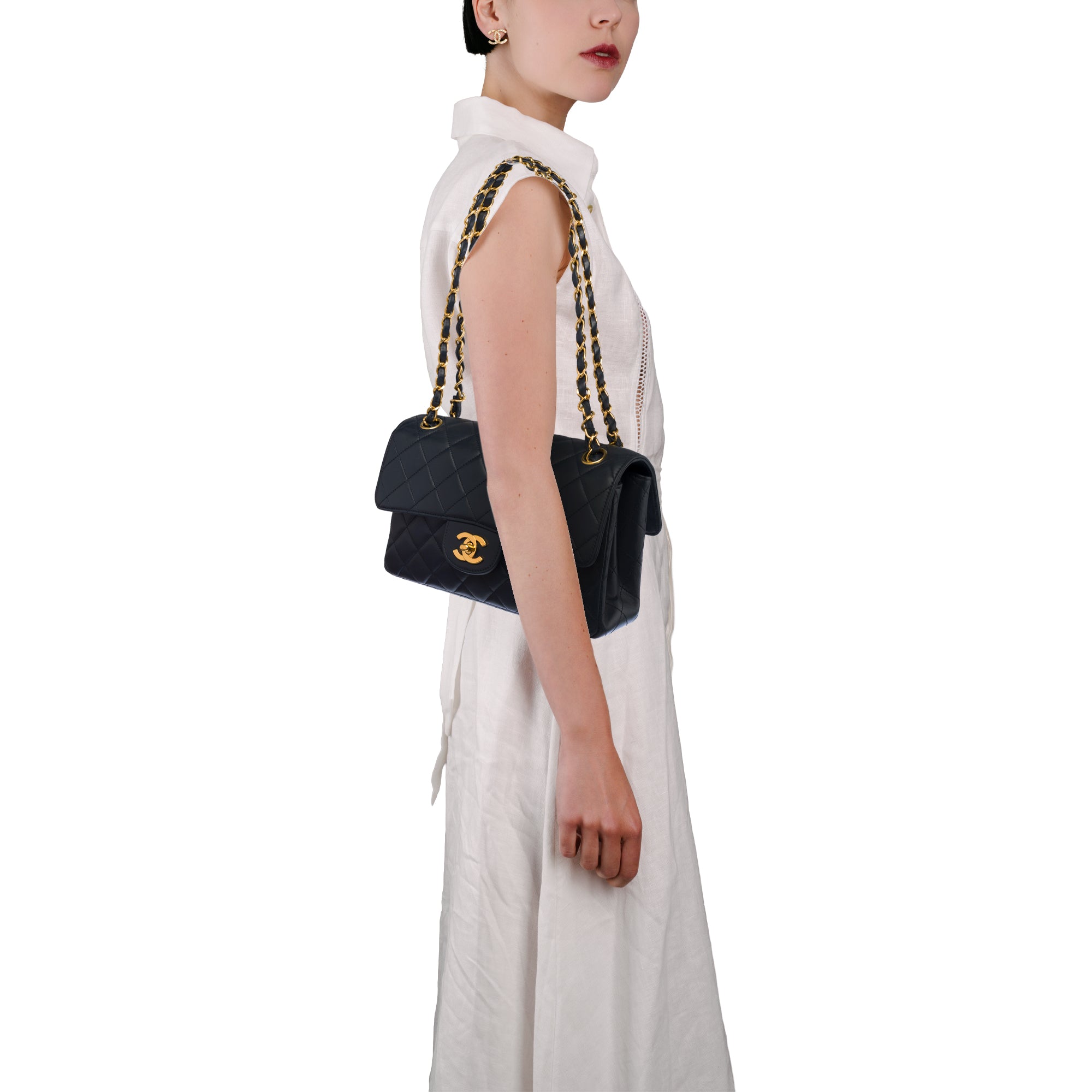 Sac CHANEL Timeless/Classique en Cuir Bleu Marine - 103529