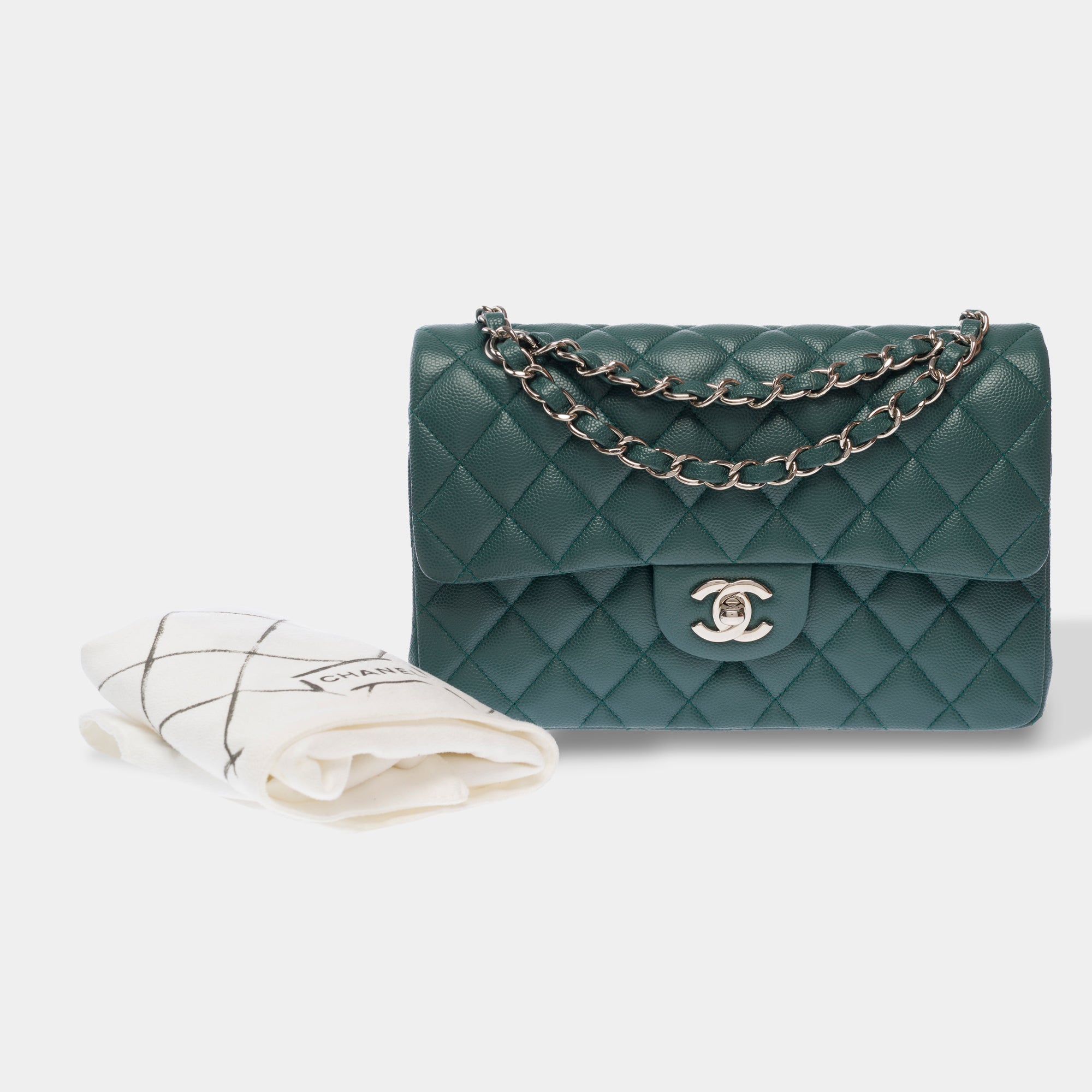Sac CHANEL Timeless/Classique en Cuir Vert - 103585