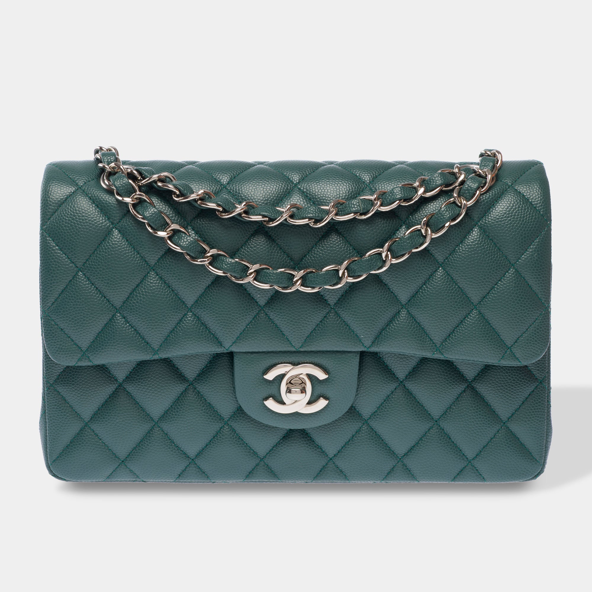 Sac CHANEL Timeless/Classique en Cuir Vert - 103585