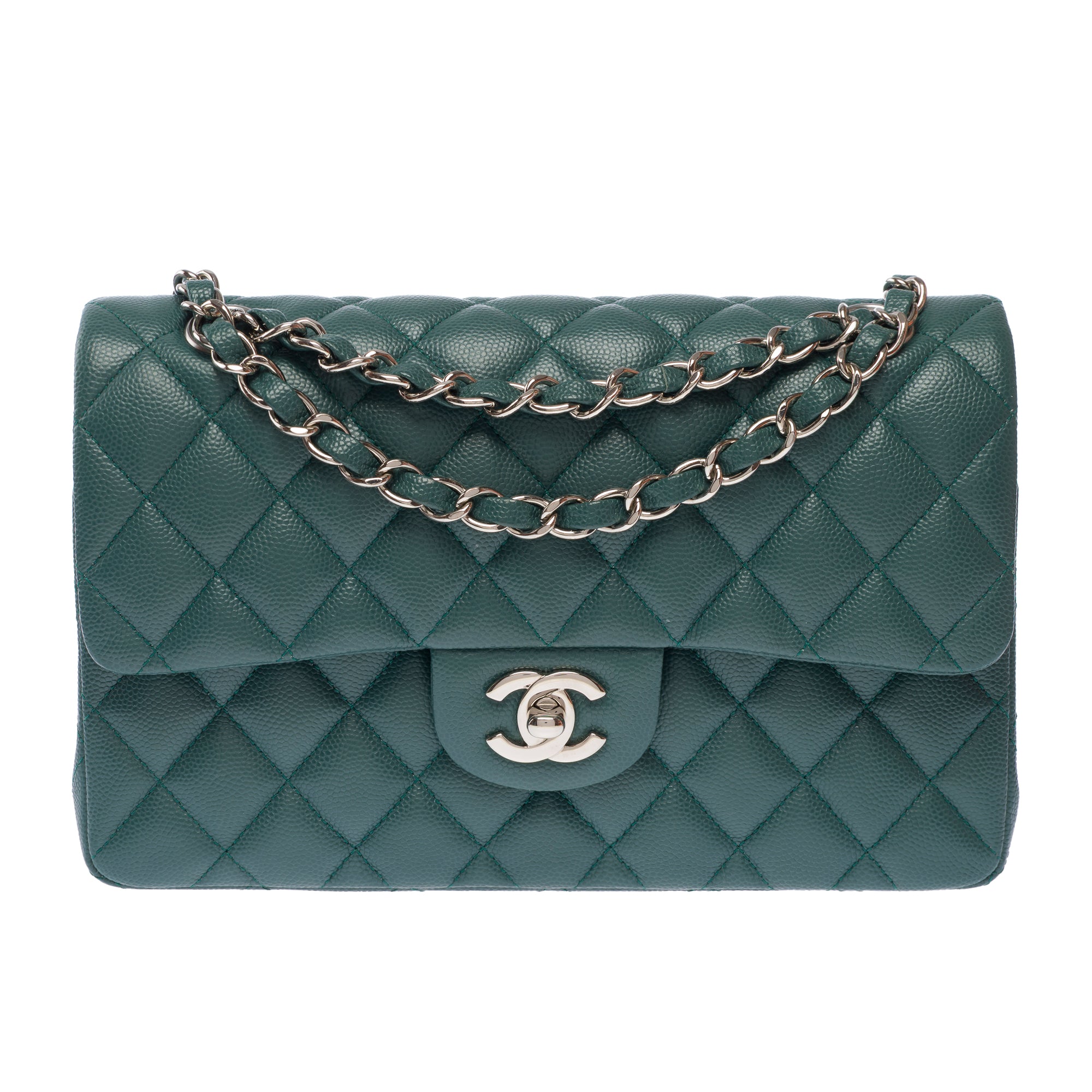 Sac CHANEL Timeless/Classique en Cuir Vert - 103585