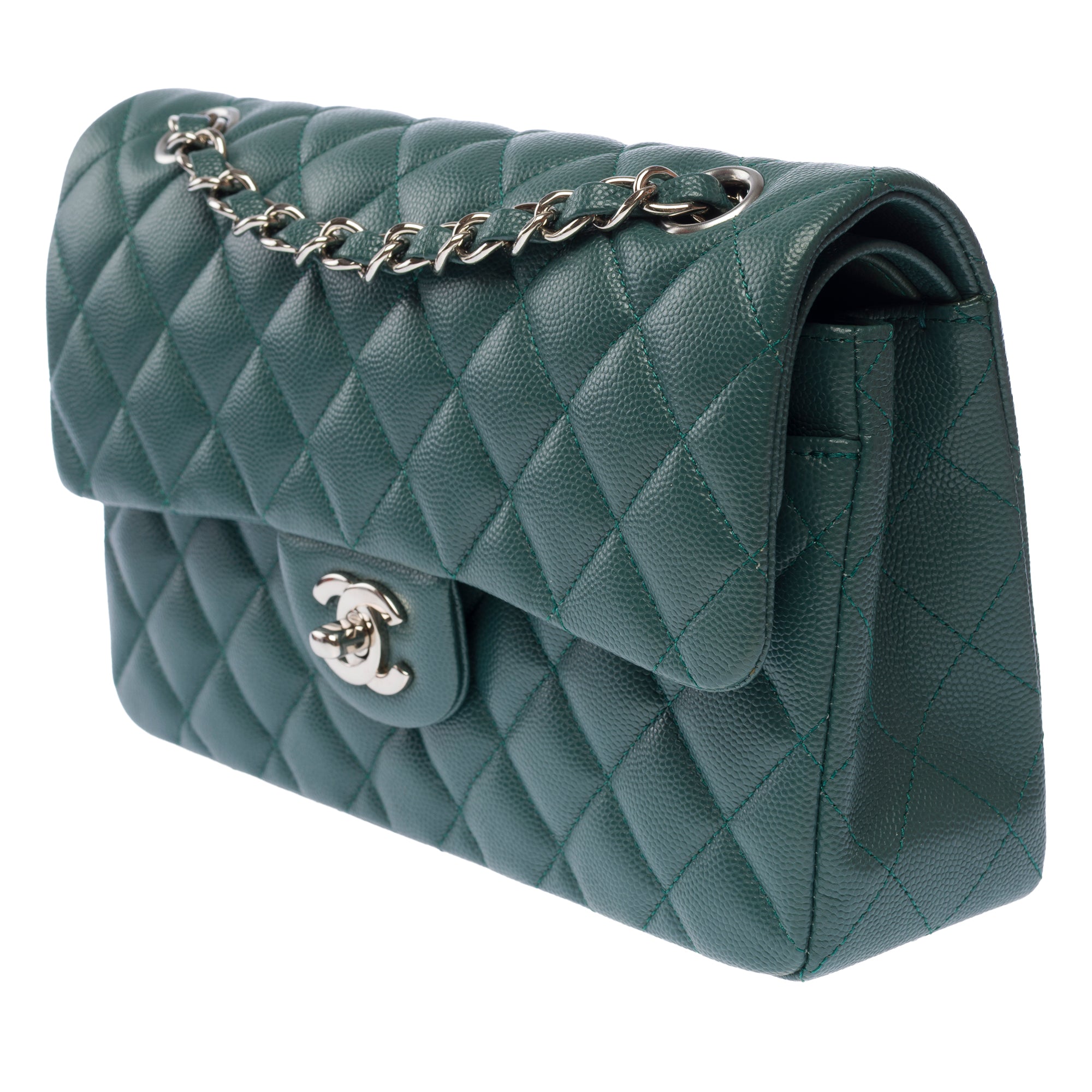 Sac CHANEL Timeless/Classique en Cuir Vert - 103585