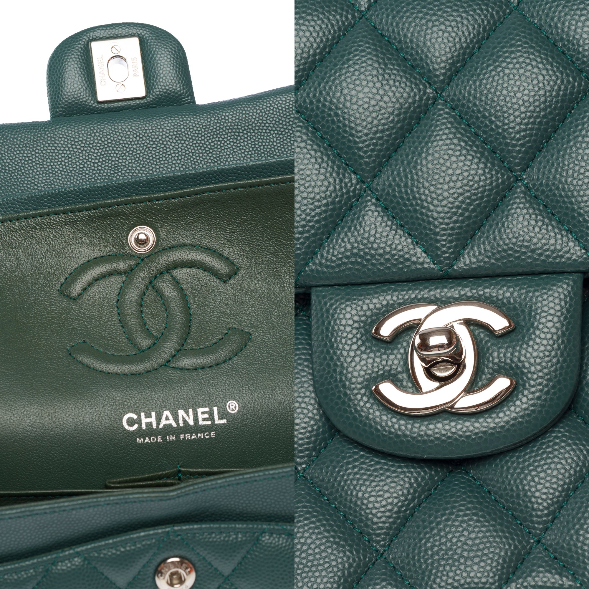 Sac CHANEL Timeless/Classique en Cuir Vert - 103585