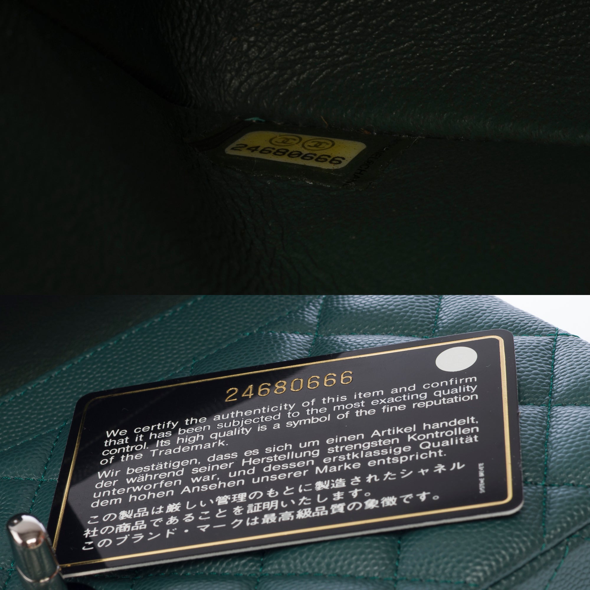 Sac CHANEL Timeless/Classique en Cuir Vert - 103585