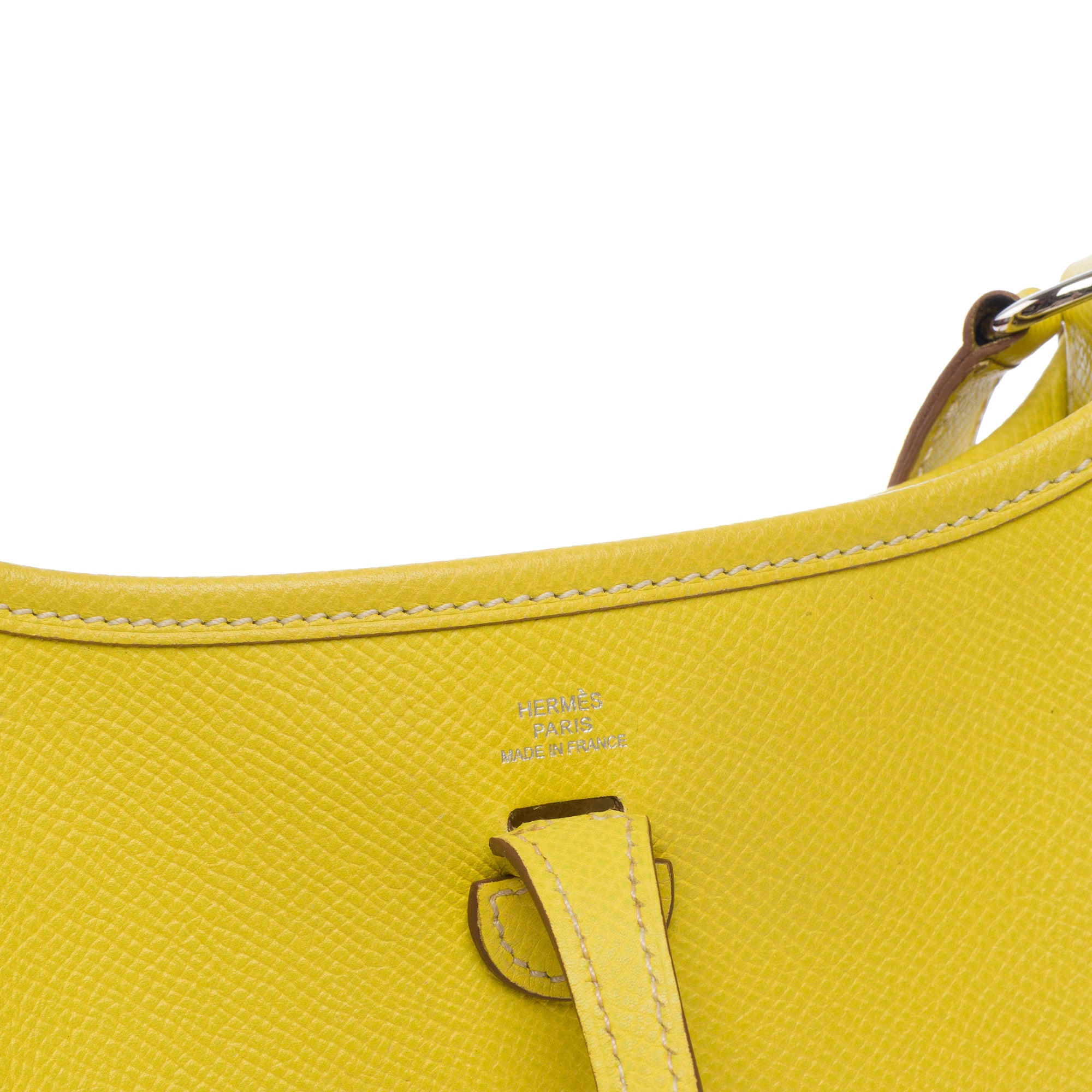 Sac HERMES Mini Evelyne en Cuir Jaune - 103591