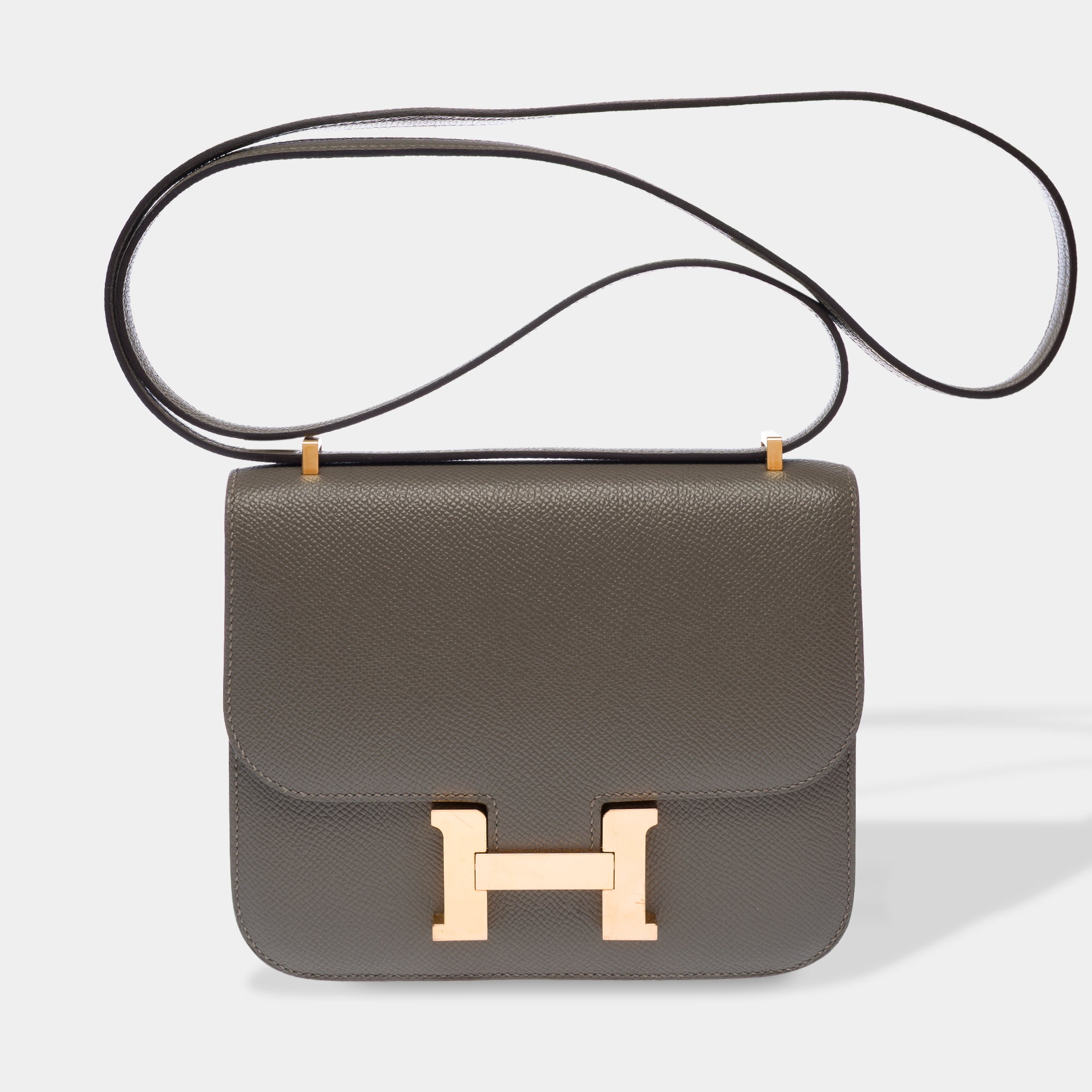 Sac HERMES Constance en Cuir Gris - 103629