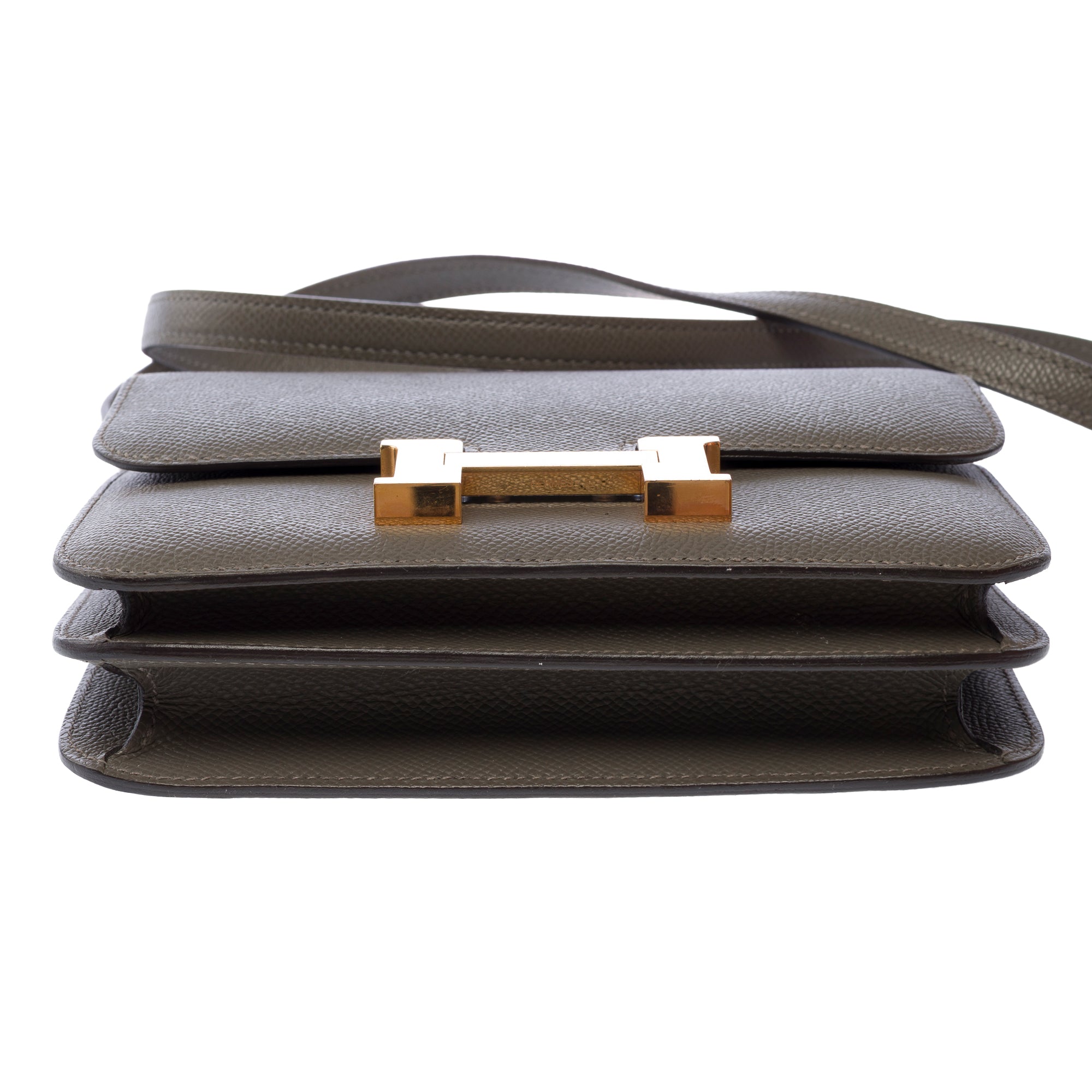 Sac HERMES Constance en Cuir Gris - 103629