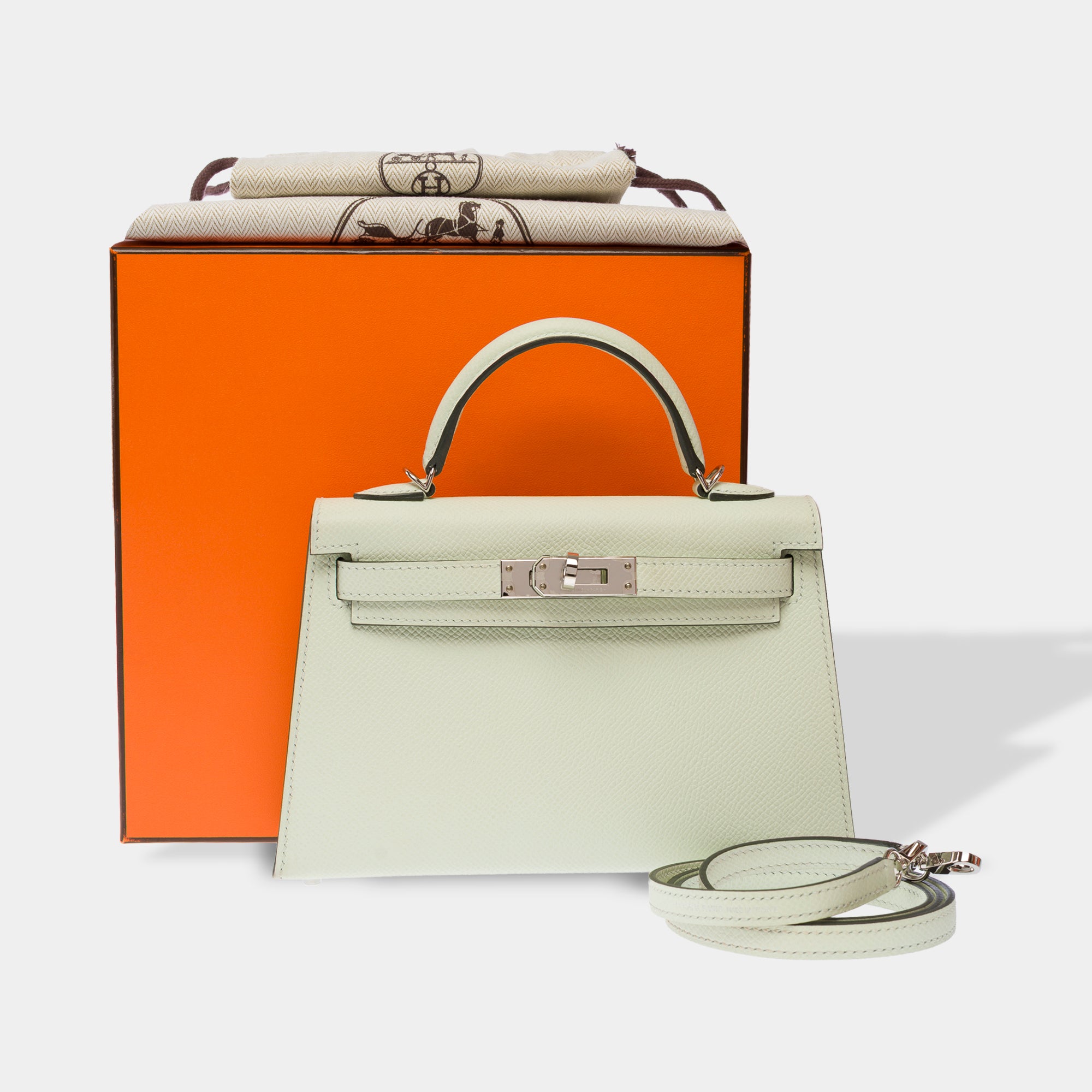 Sac HERMES Kelly Mini en Cuir Vert - 103620
