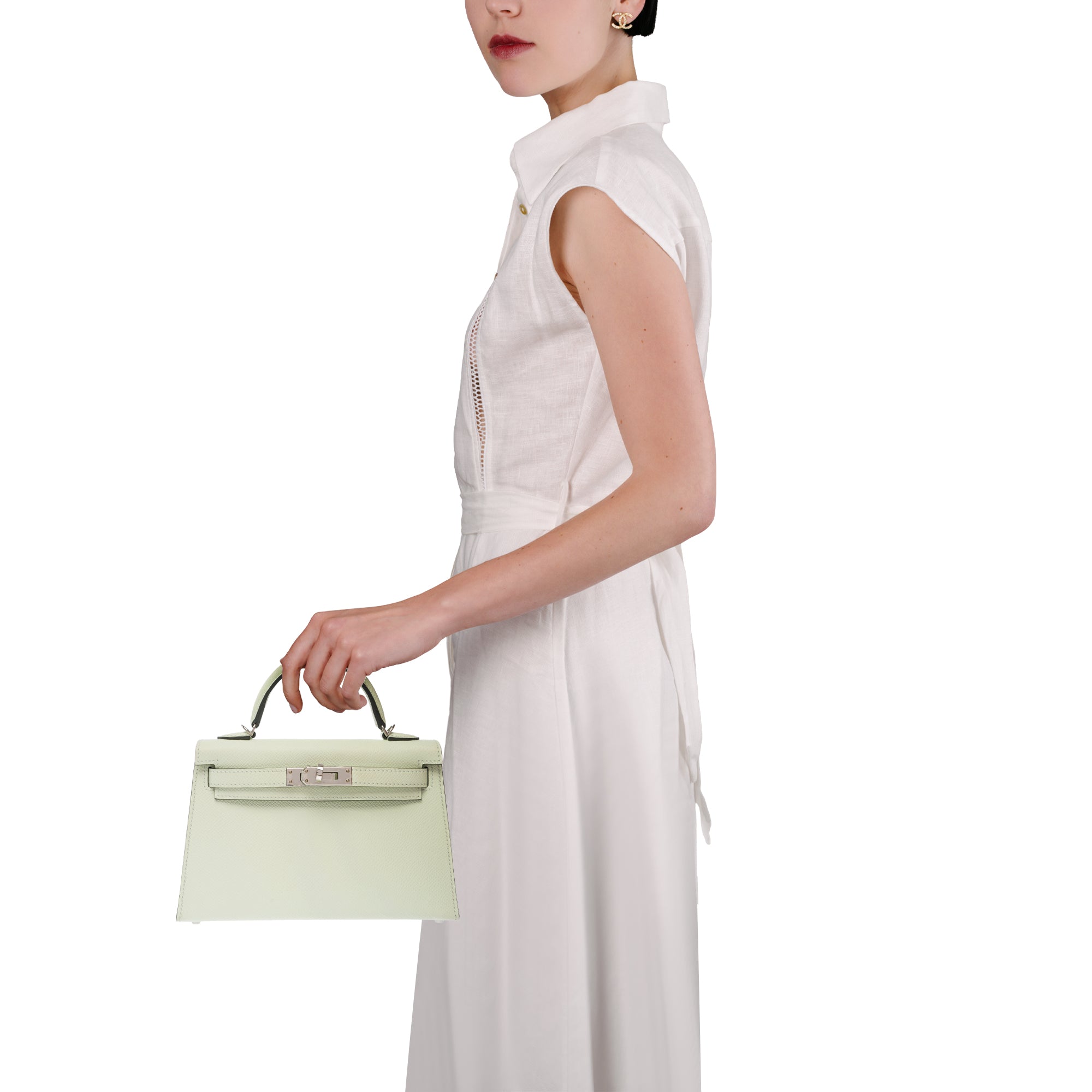 Sac HERMES Kelly Mini en Cuir Vert - 103620
