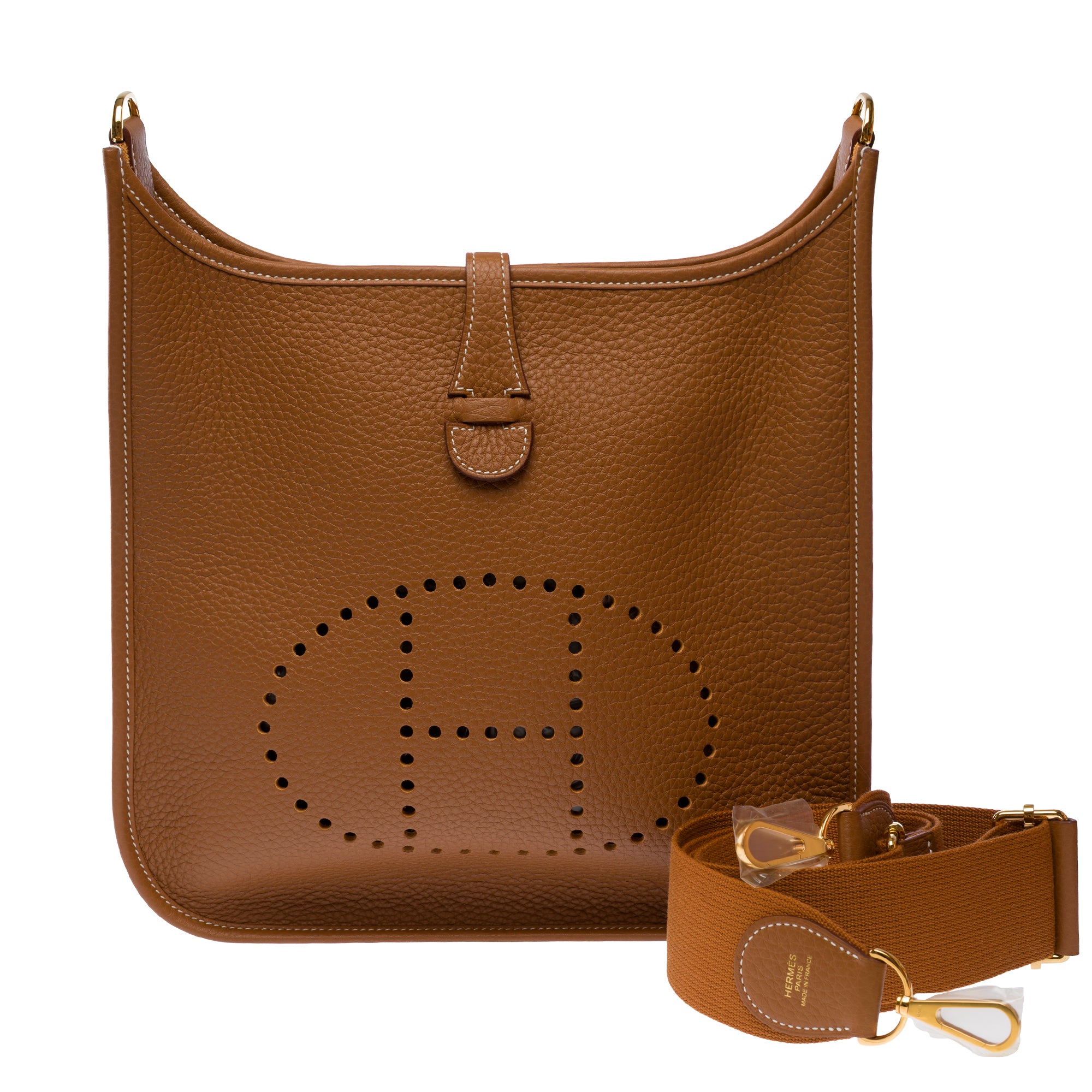 Sac HERMES Evelyne en Cuir Doré - 103621