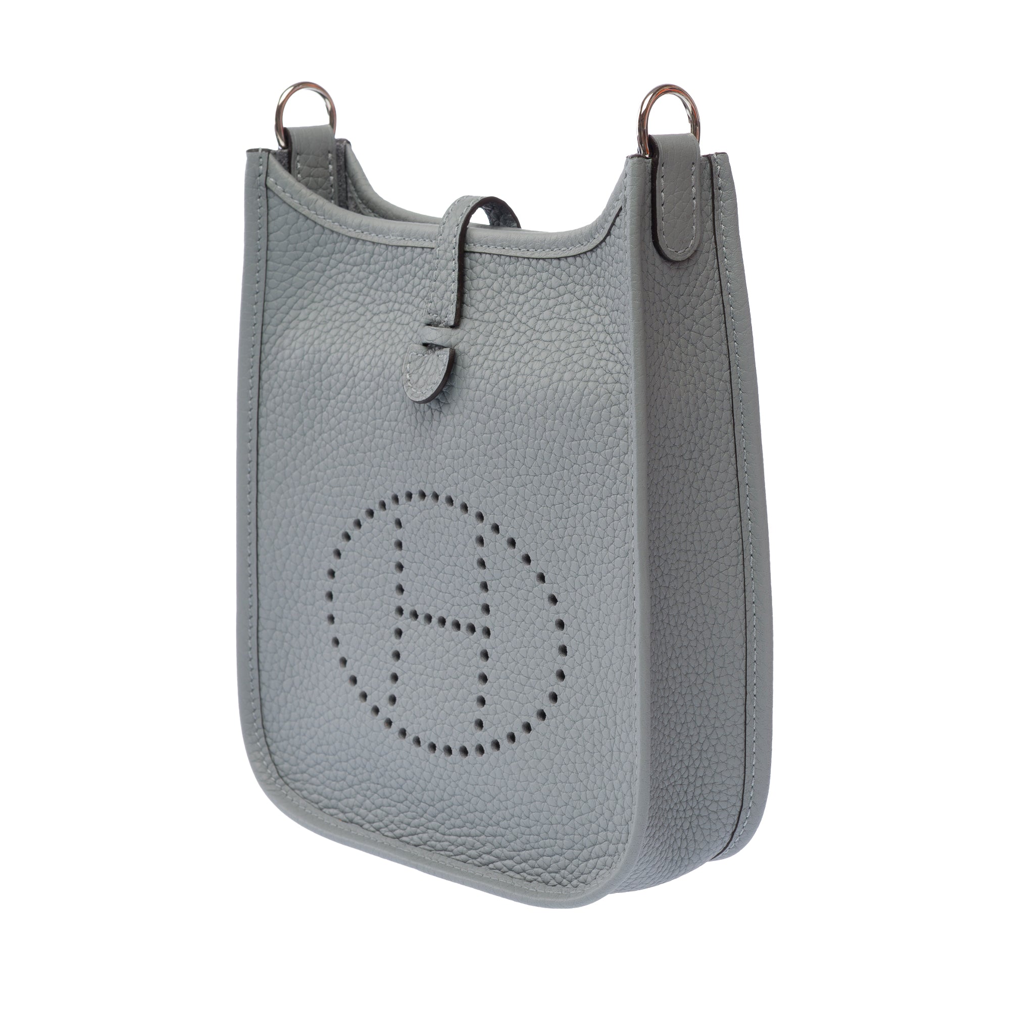 Sac HERMES Mini Evelyne en Cuir Gris - 103615