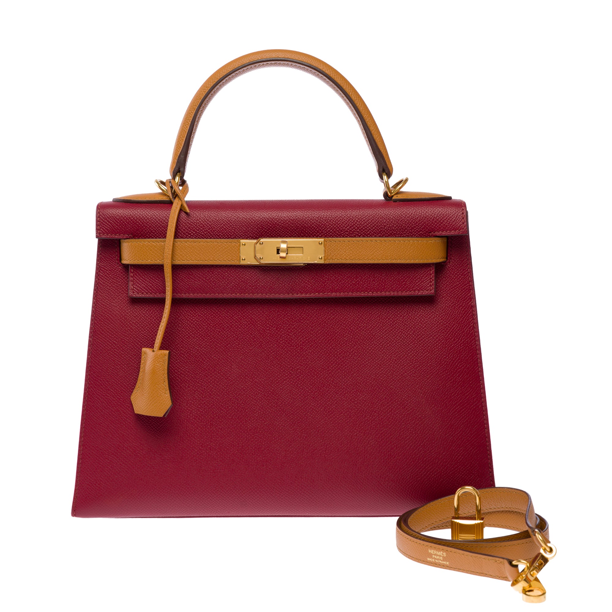 Sac HERMES Kelly 28 en Cuir Rouge - 103584