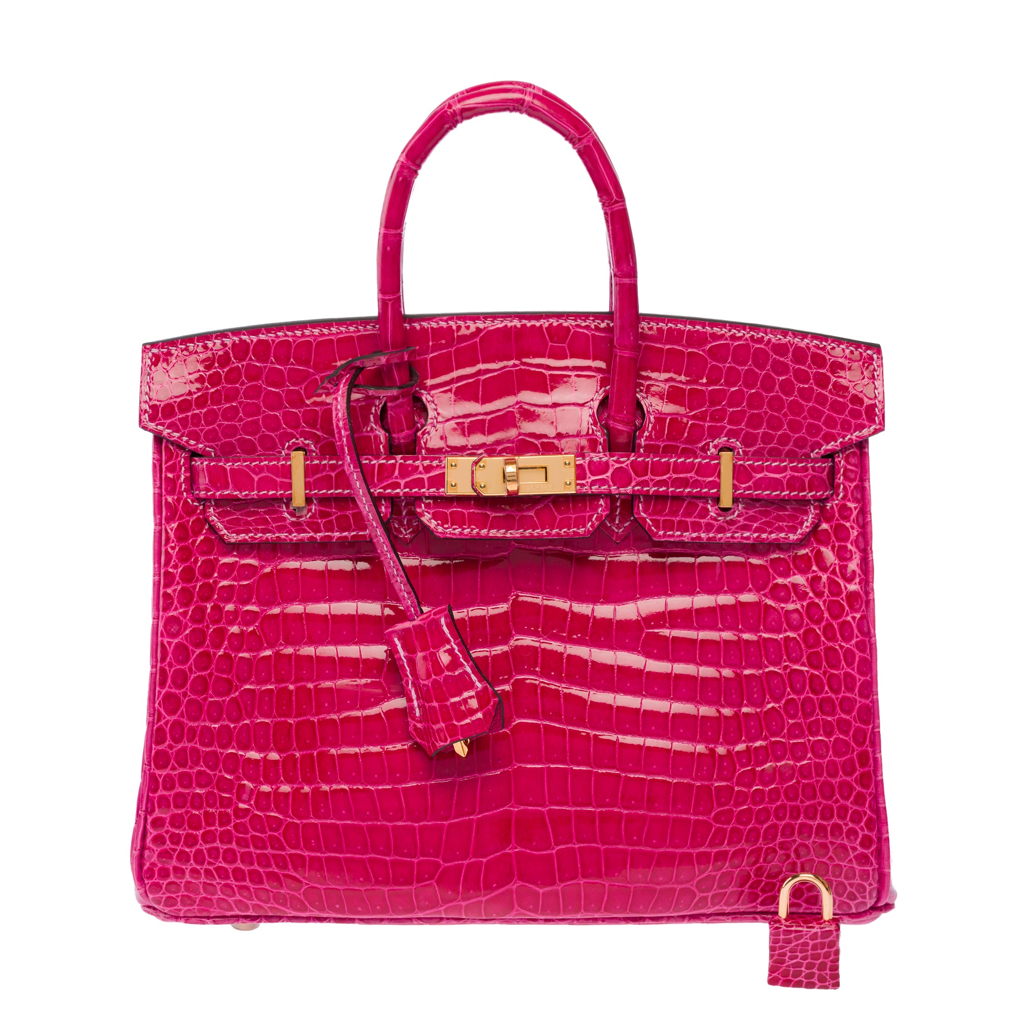 Sac HERMES Birkin 25 en Cuirs exotiques Rose - 103600