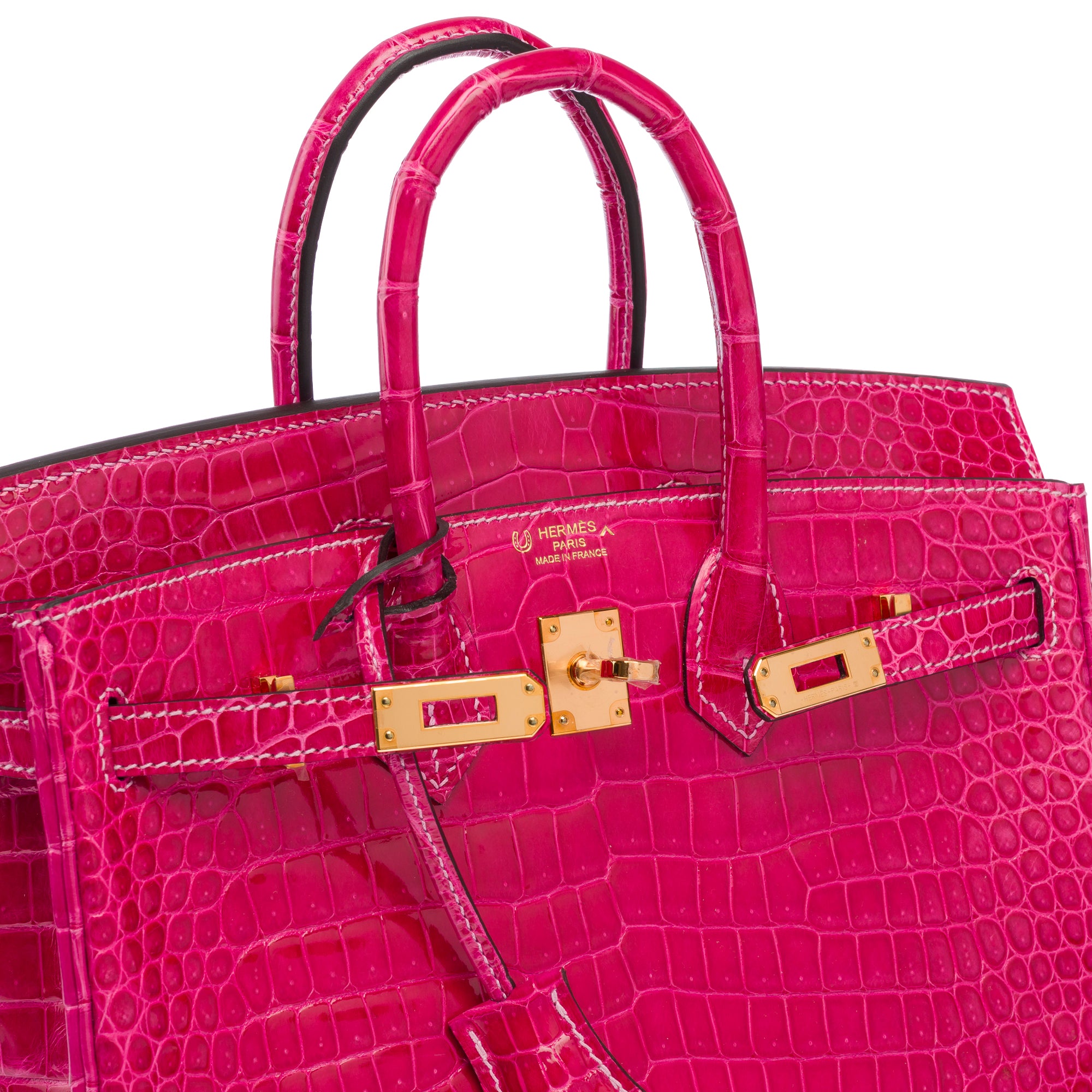Sac HERMES Birkin 25 en Cuirs exotiques Rose - 103600