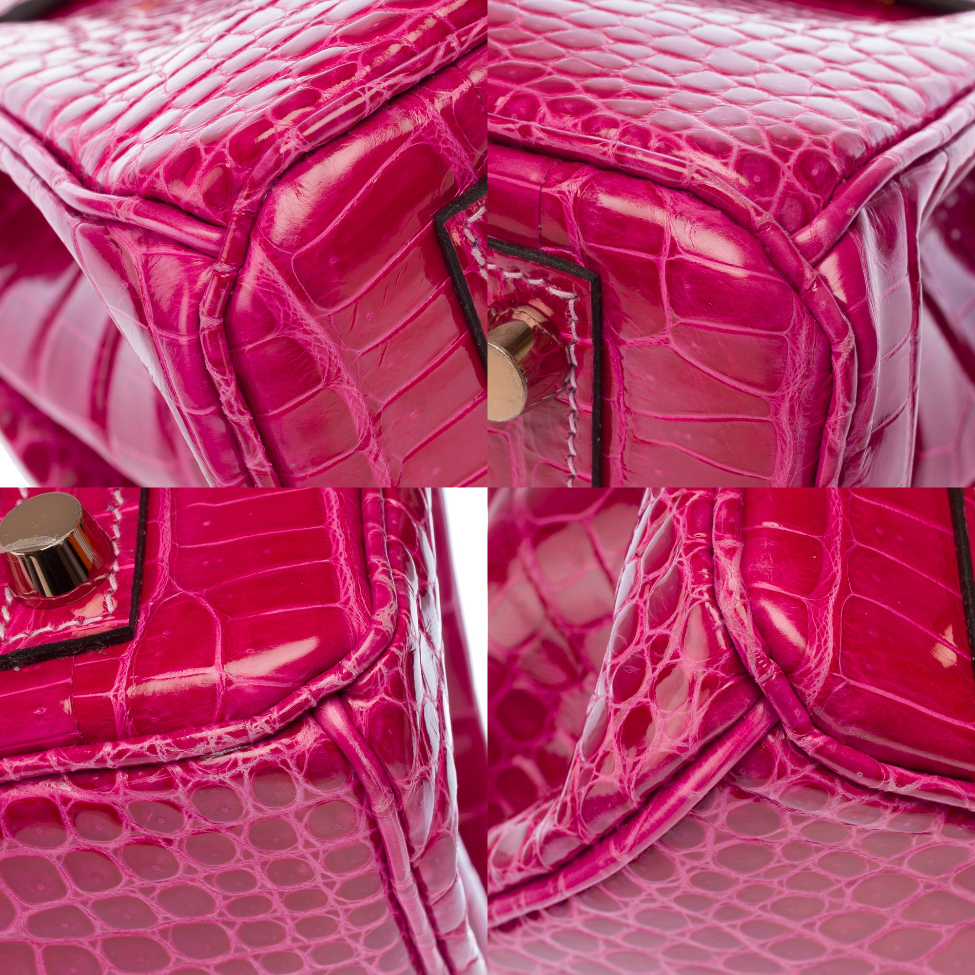 Sac HERMES Birkin 25 en Cuirs exotiques Rose - 103600