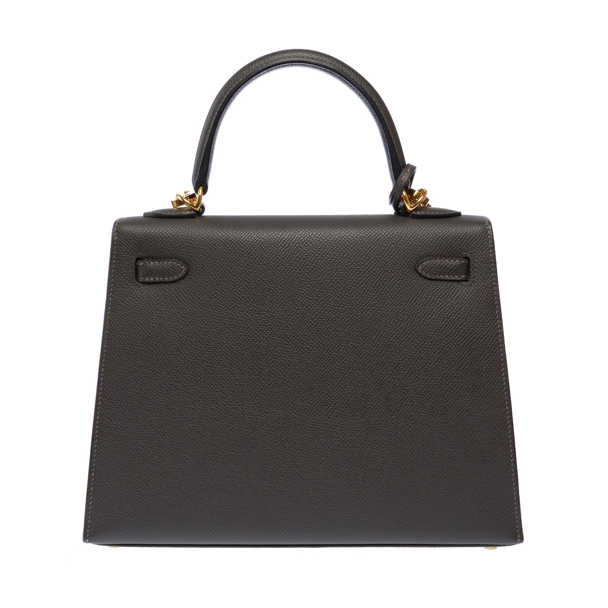 Sac HERMES Kelly 25 en Cuir Gris - 103628