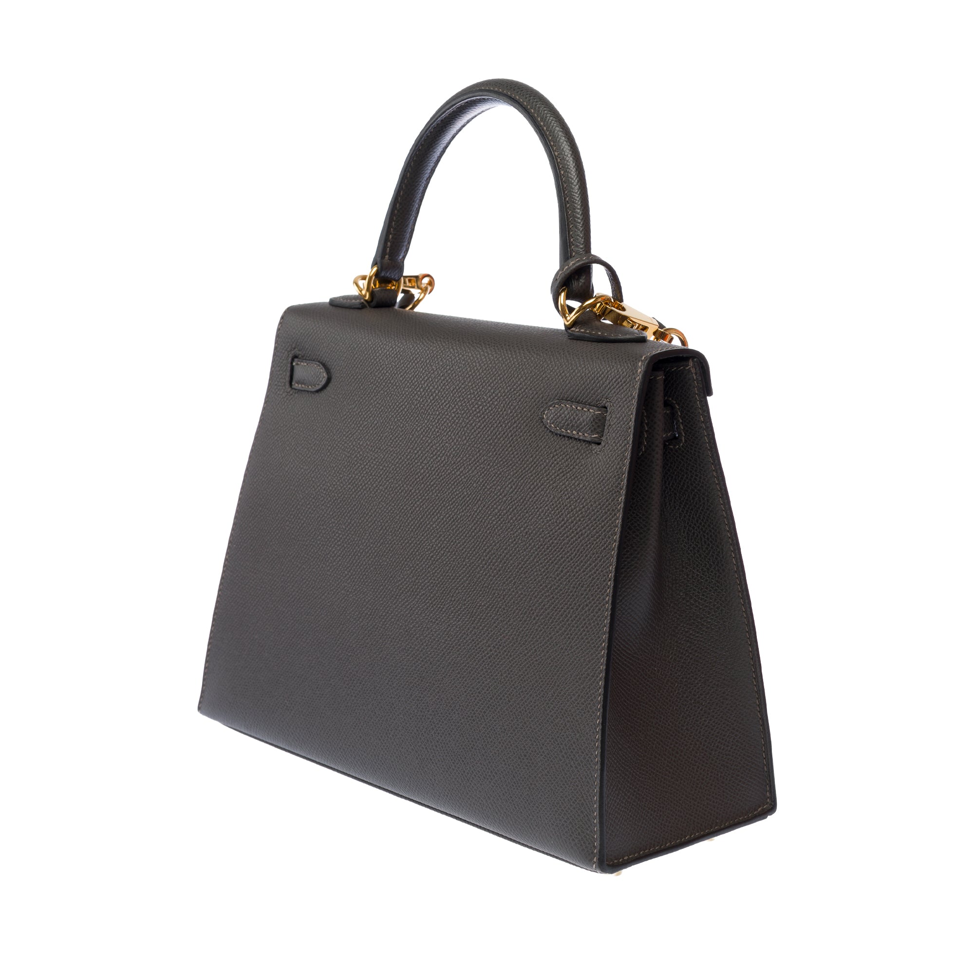 Sac HERMES Kelly 25 en Cuir Gris - 103628