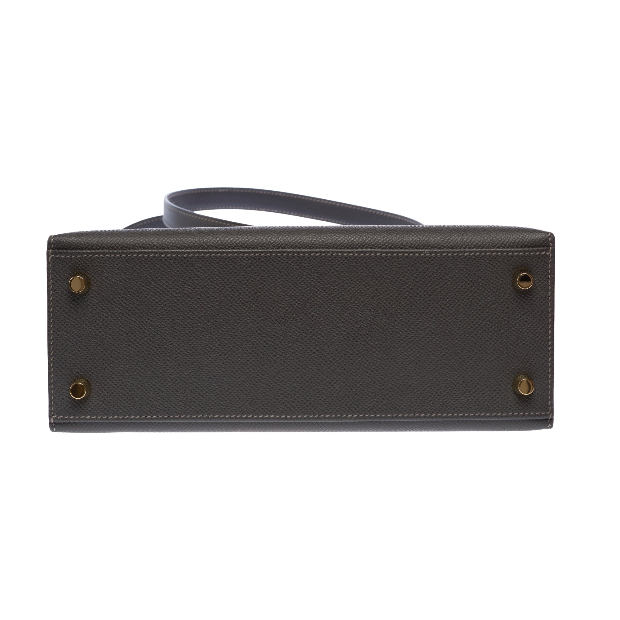 Sac HERMES Kelly 25 en Cuir Gris - 103628