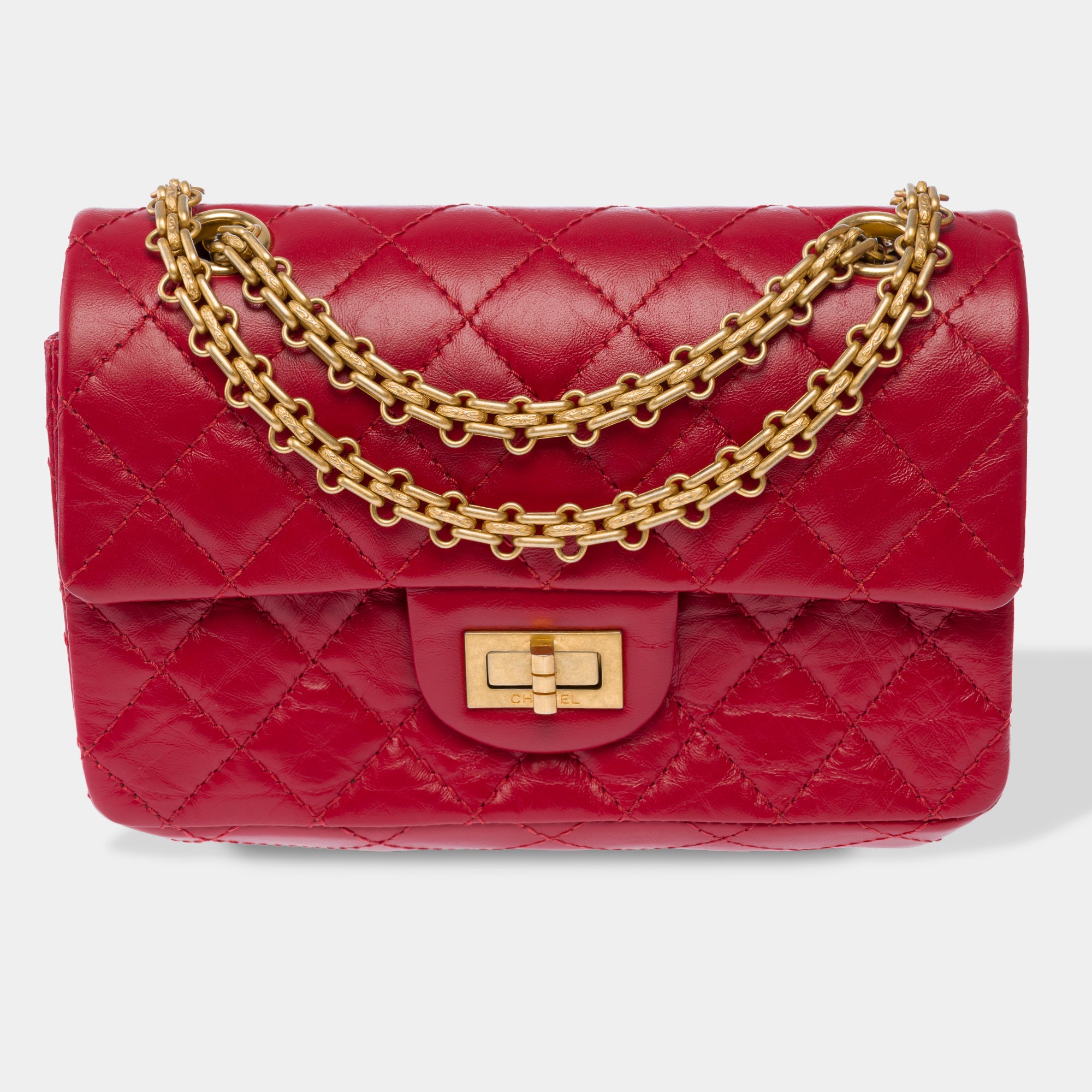Sac CHANEL 2.55 en Cuir Rouge - 103635