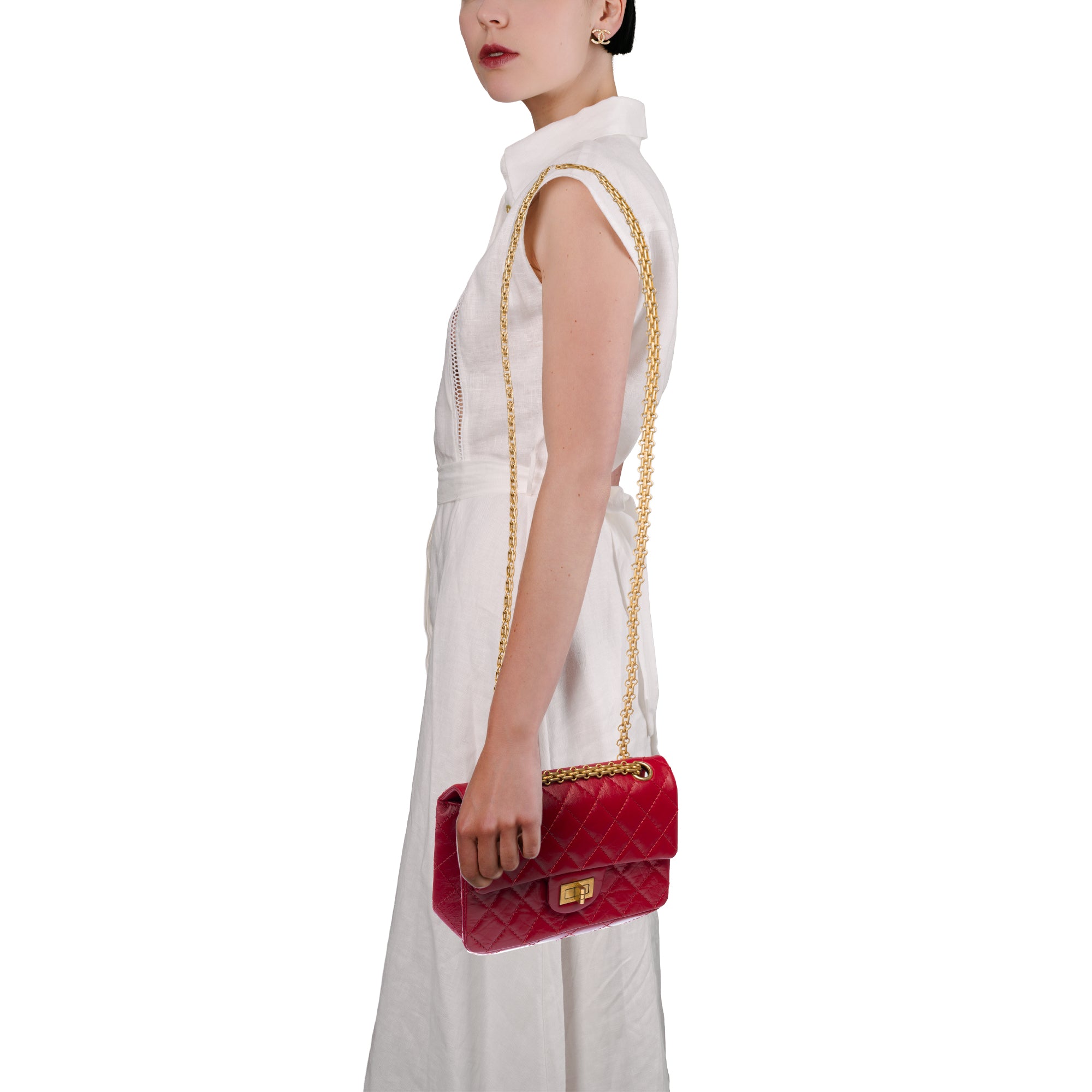 Sac CHANEL 2.55 en Cuir Rouge - 103635