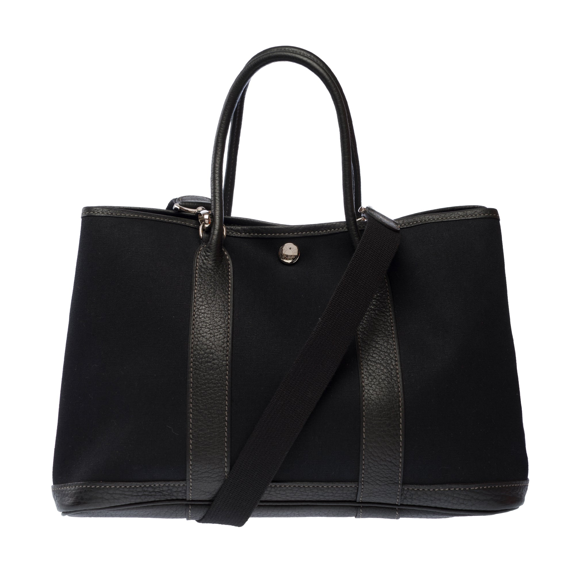 Sac HERMES Garden Party en Toile Noir - 103608