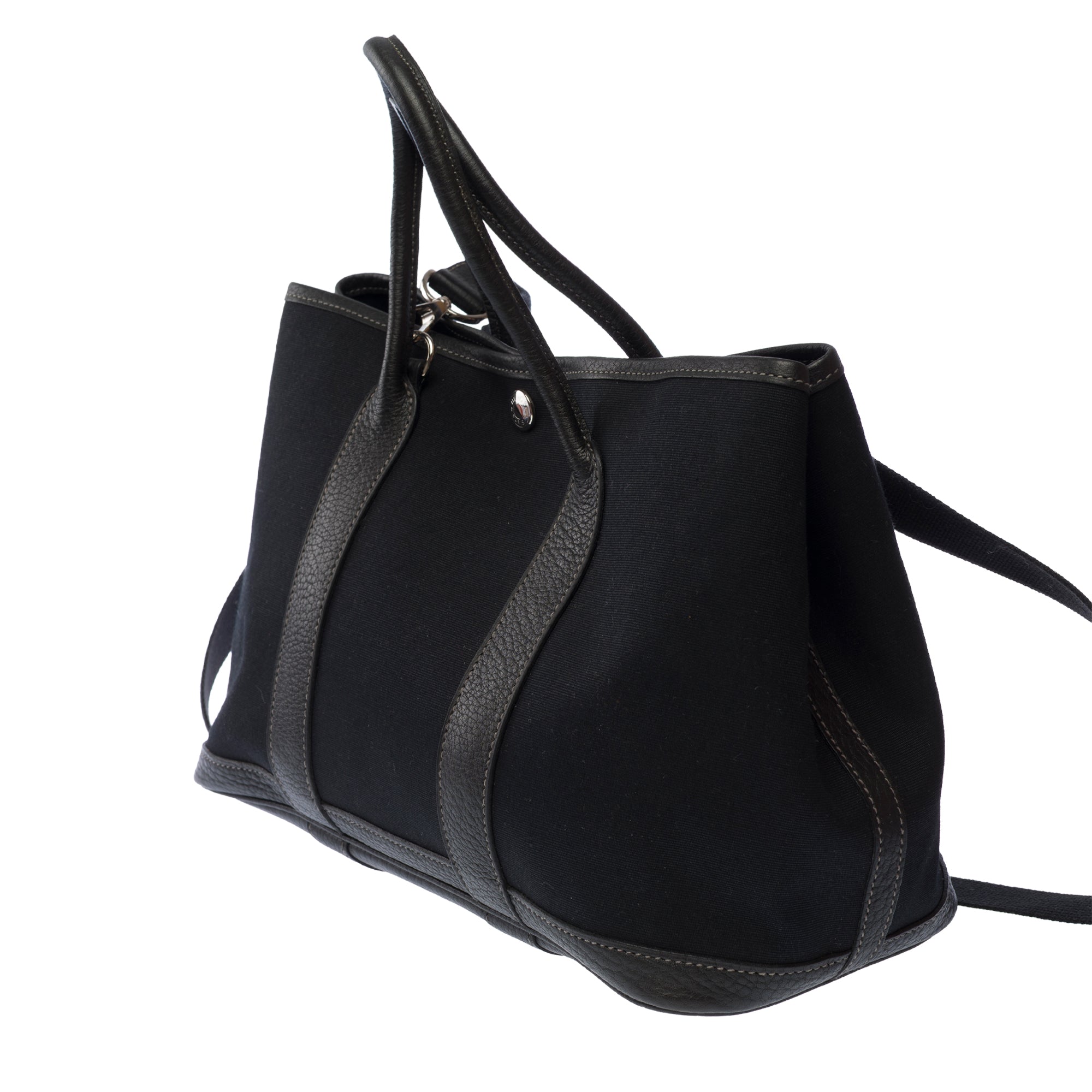 Sac HERMES Garden Party en Toile Noir - 103608